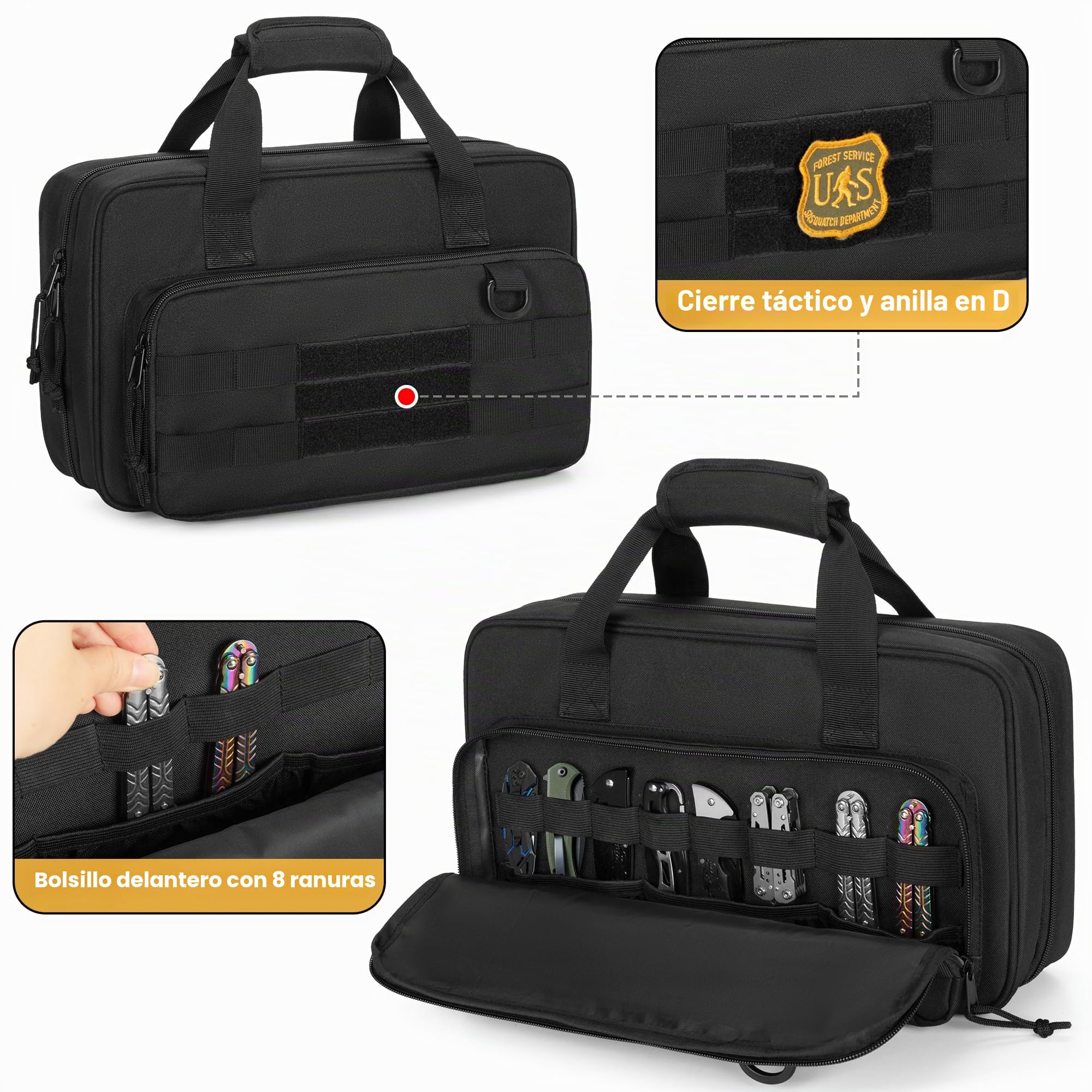 samdew Estuche para Navajas (Solo la Bolsa) | Organizador para Más de 74 Navajas Plegables, Estuche de Exhibición con Compartimentos de 3 Tamaños Diferentes.