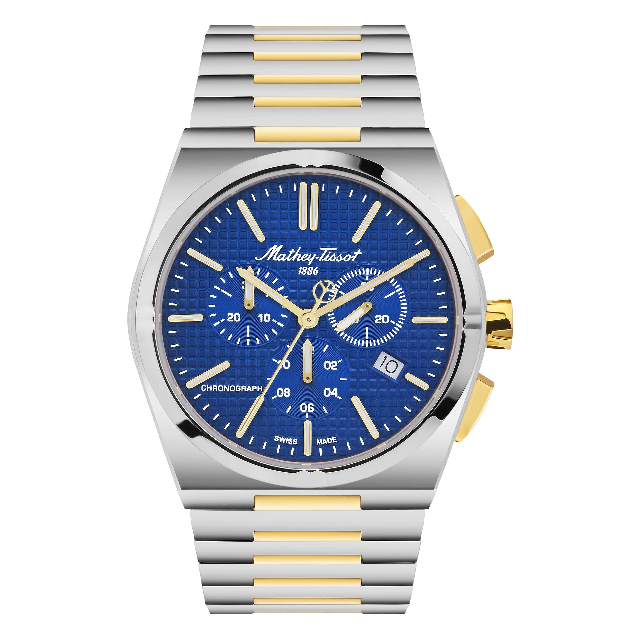 Mathey-Tissot Stainless Steel Blue Dial Quartz Chronograph Watch for Men - H117Chbbu, Silver Band (B0CH1FL8CC) Amazon Price History, Amazon Price Tracker