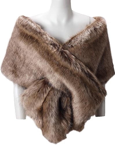 Miniatura 3 de Caracilia Saco de piel sintética de lujo, estilo capa, para bodas, para mujer.