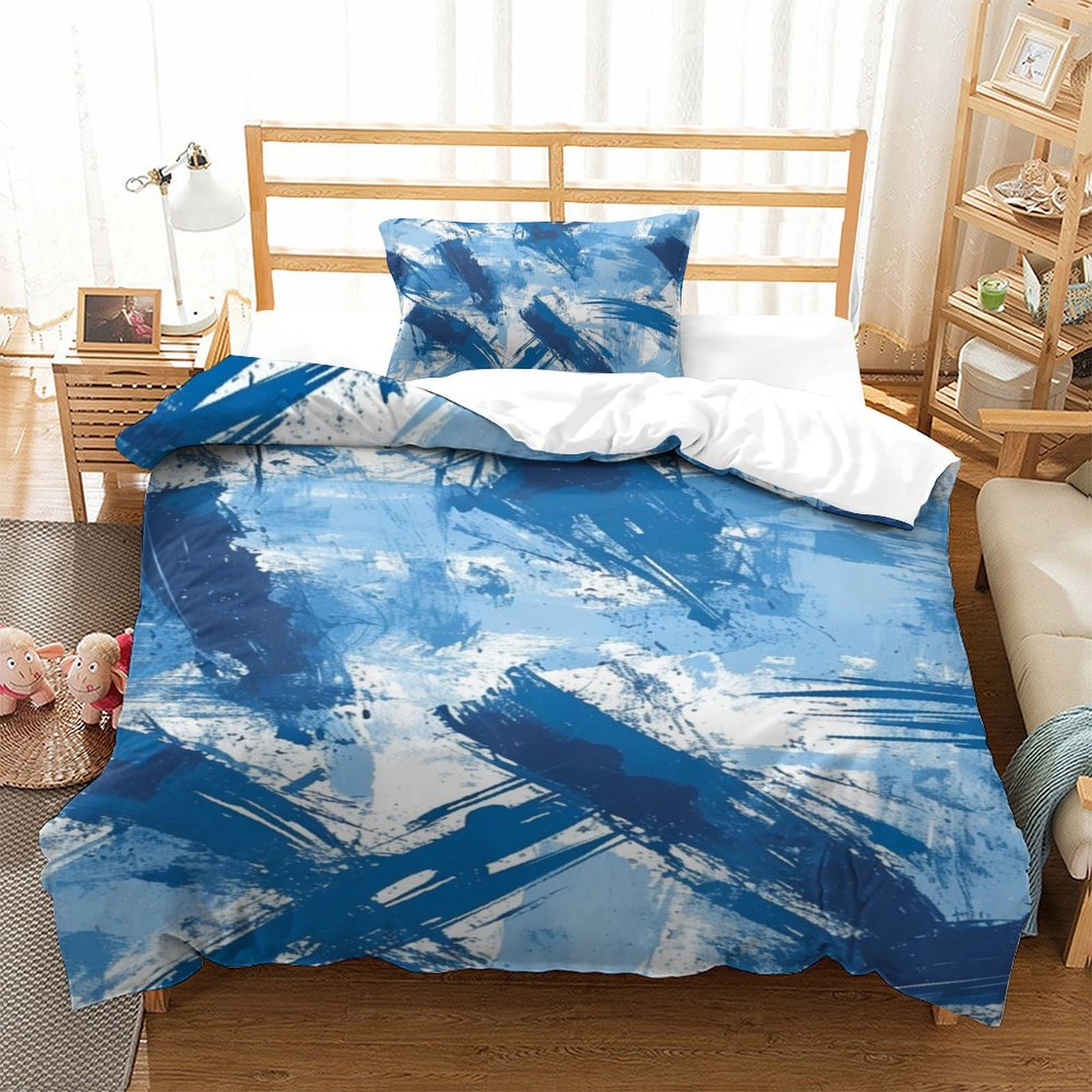 Housse de couette graffiti abstrait 3D 135x200cm en microfibre ado