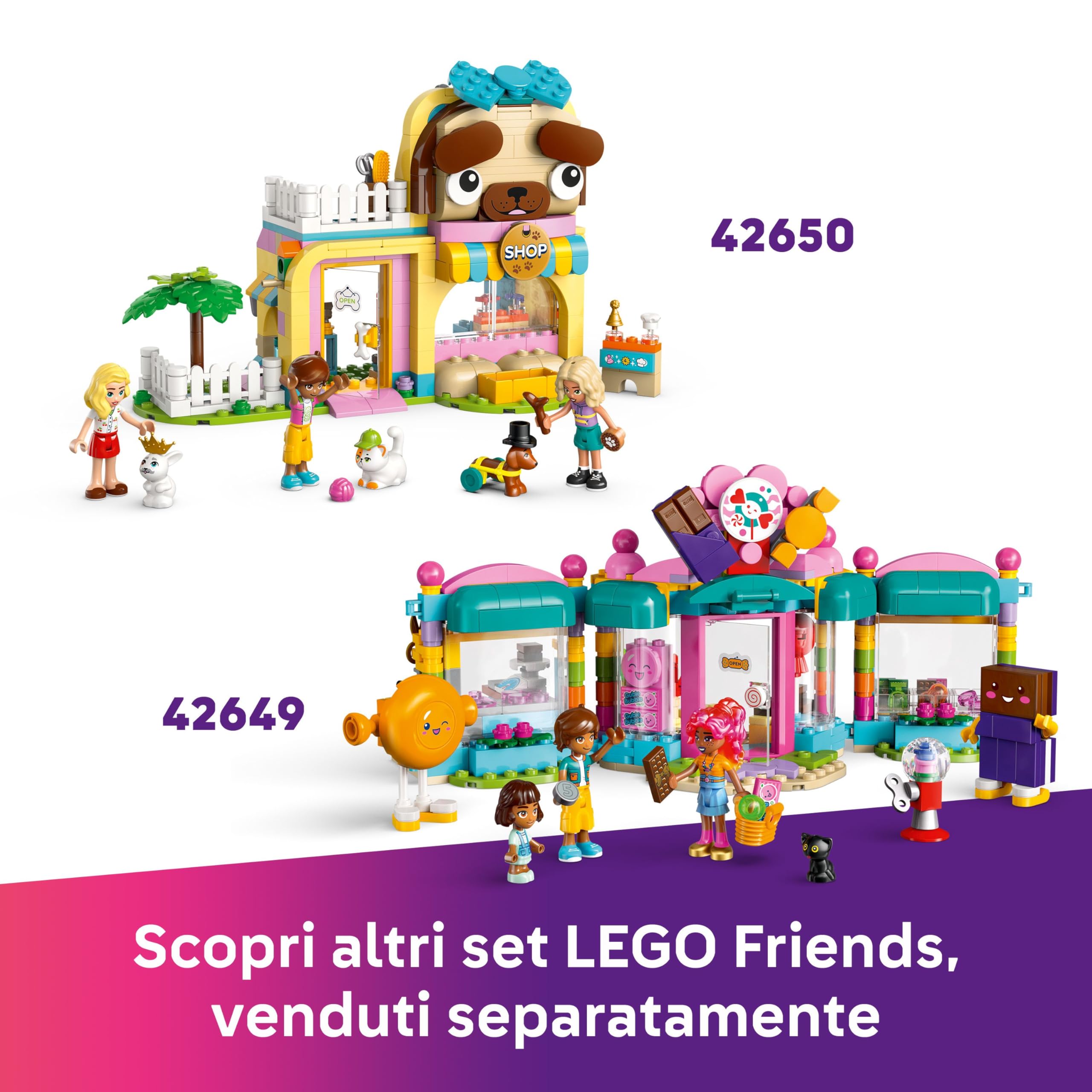 LEGO Friends Parrucchiere e Negozio di Accessori, Salone Giocattolo con 3 Personaggi, Giochi Creativi per lo Sviluppo delle Abilità Sociali per Bambine da 7 Anni, Idea Regalo di Compleanno 42662