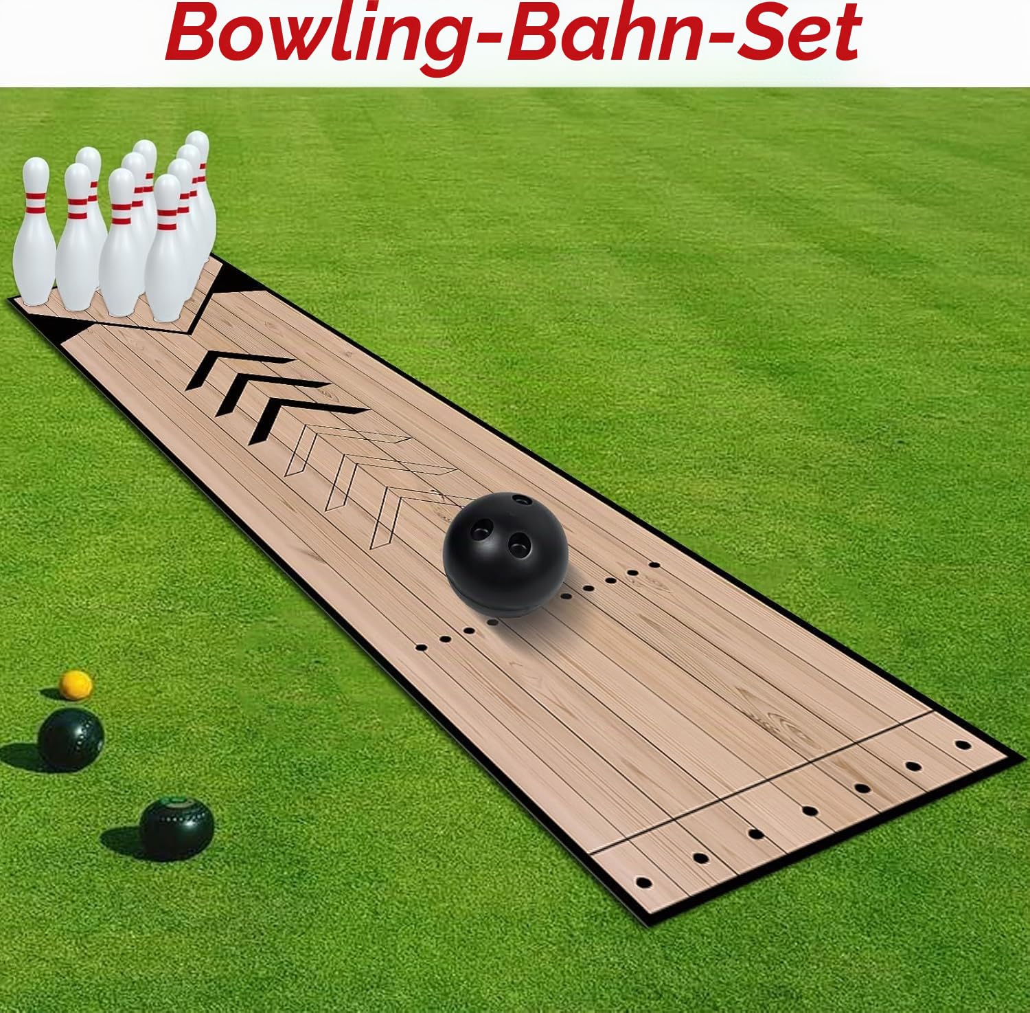 Mini Bowling Set, Indoor Outdoor Home Bowling Set, Bowlingbahn Set mit Lane, Bowling Pins & Ball Set, Full Bowlingbahn Set für Familie Freunde