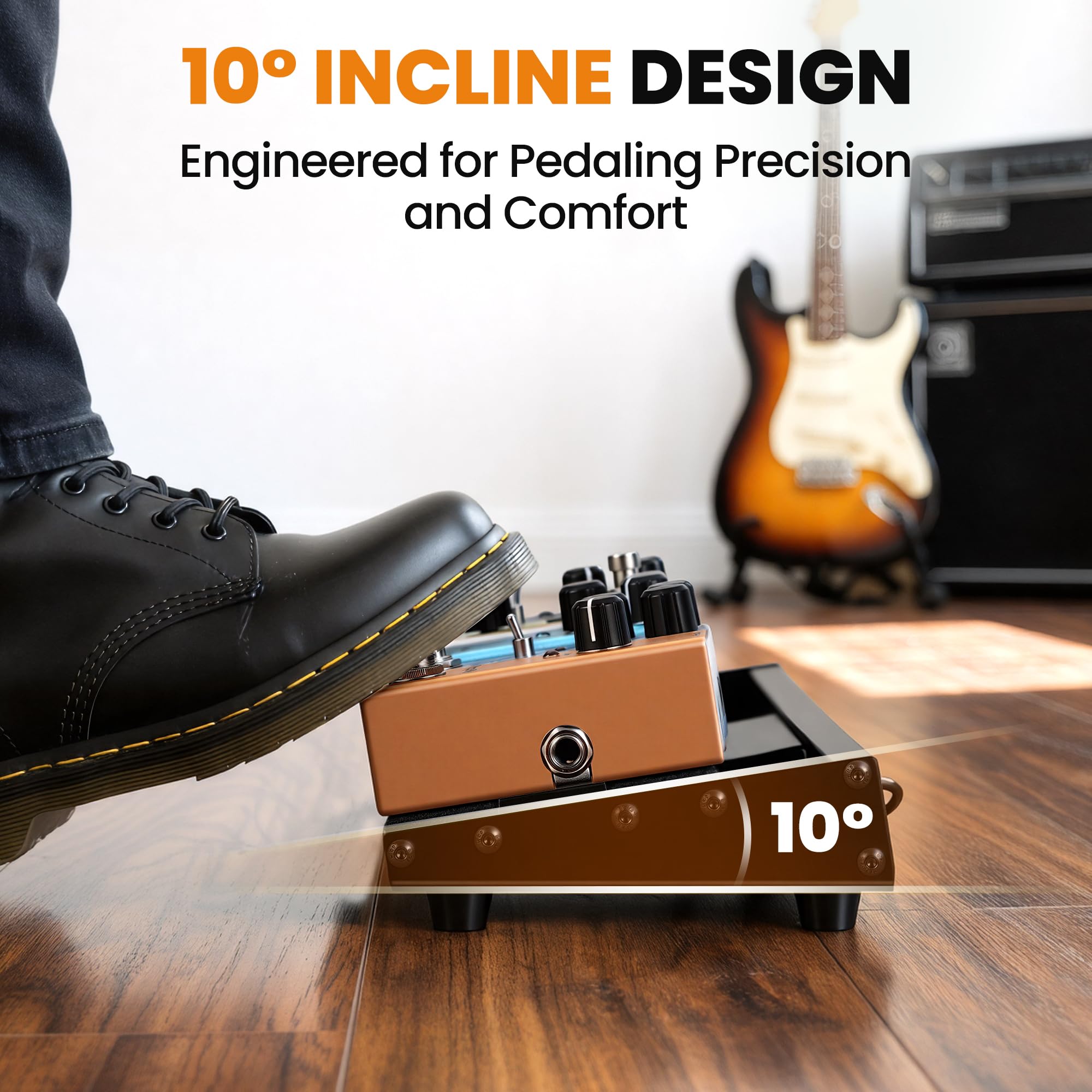 CAHAYA Gitarren Pedalboard mit Netzteil – Tragbares Aluminium Effektboard für Gitarre mit USB-Ausgang, Tasche, Kabel & Stromadapter, Pedalboard Set für Bühne und Anfänger, 49 * 13 cm, 0,86 kg