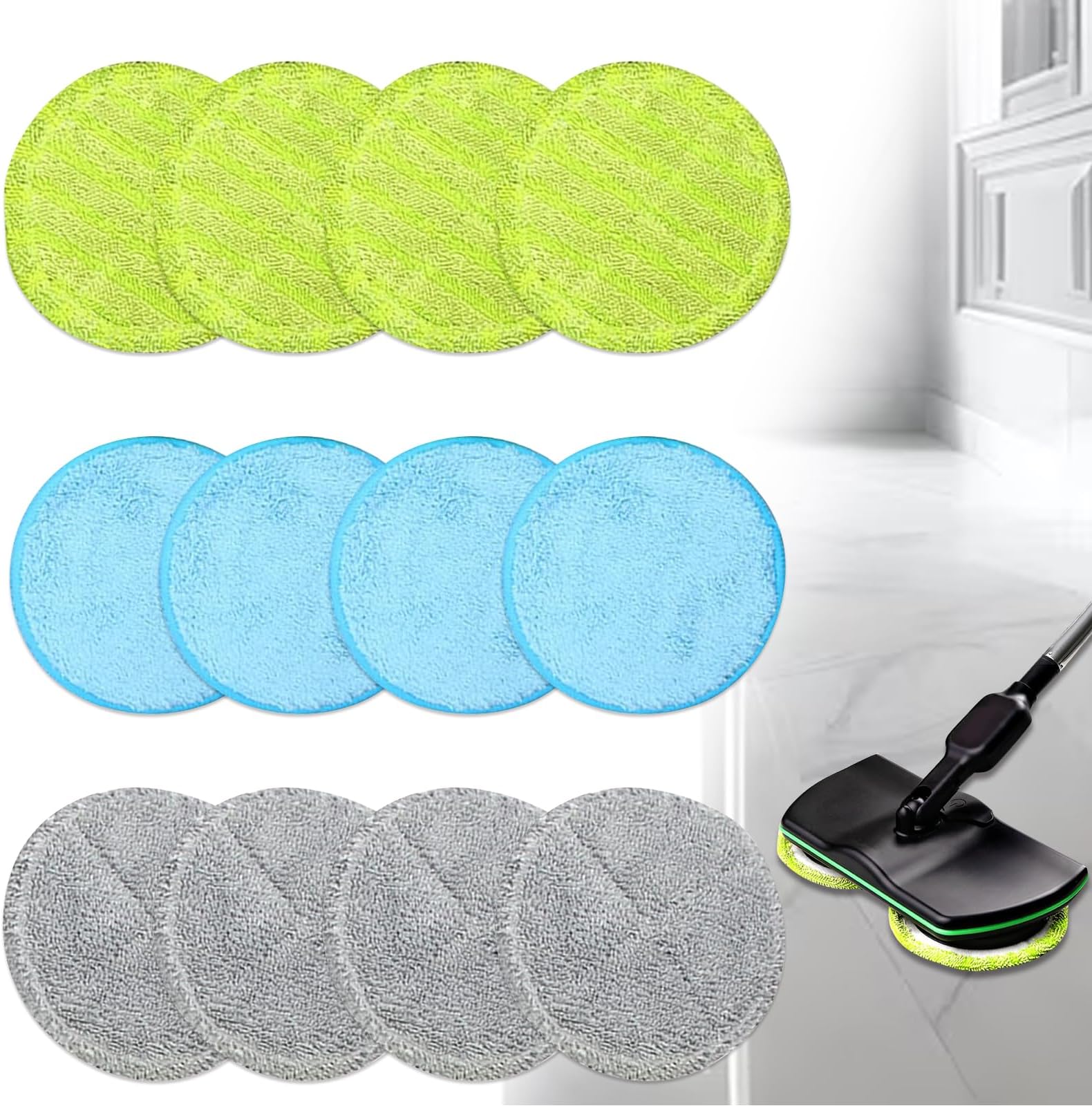 Confezione Da 6 Cuscinetti Di Ricambio In Microfibra Universali Da 16 Cm Di Diametro Adatti Per Hurricanes M30457 Floating Mop Cuscinetti Di Ricambio Per Mop Senza Fili Dyson 84203346