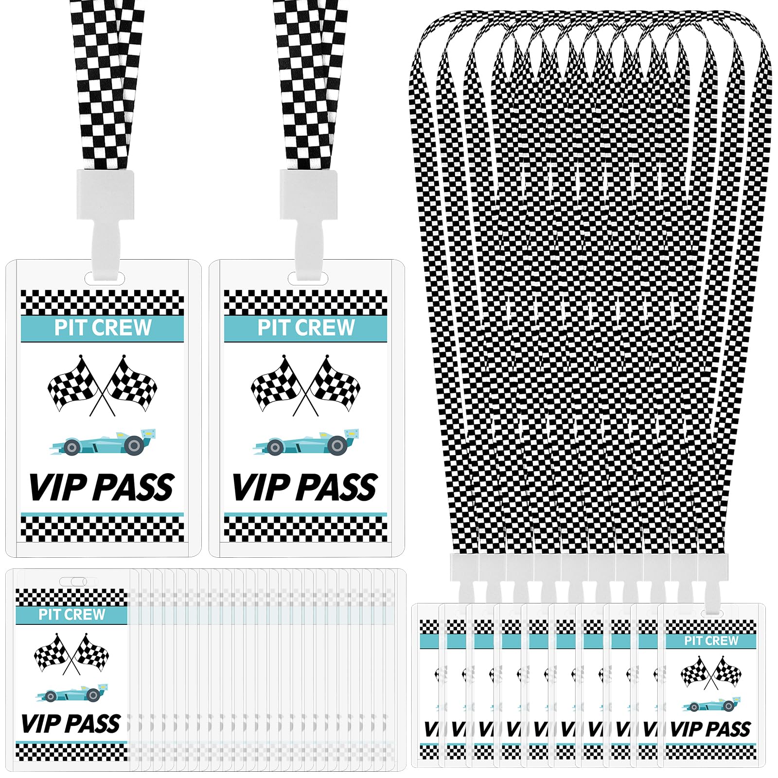 View 1 of [Only 1] Shknldzsm Racing VIP Pass Cards with Checkered Lanyards