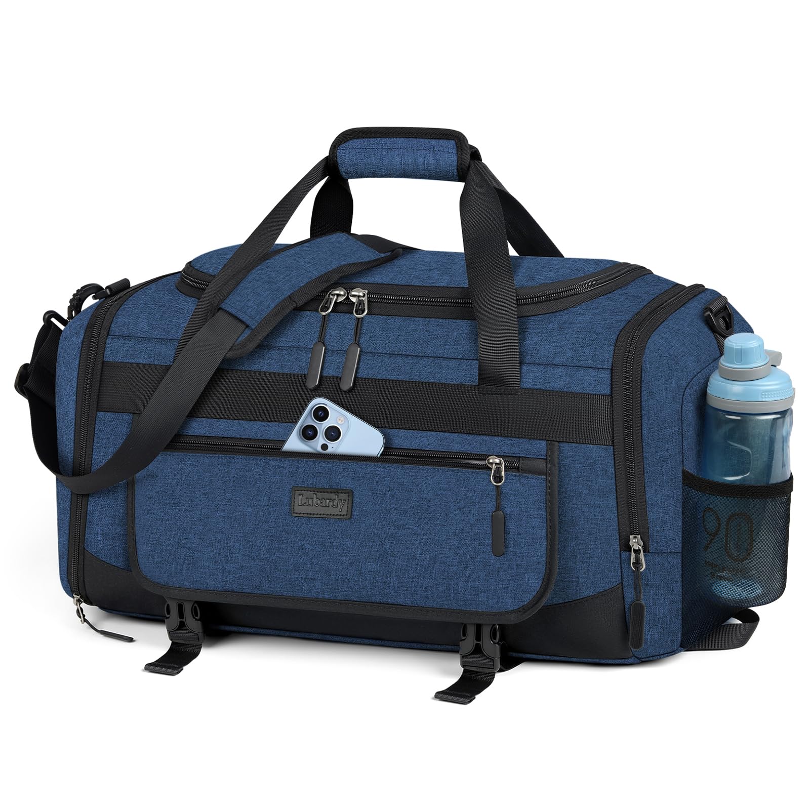 Borsa sportiva da palestra con scomparto per scarpe e tasca bagnata, borsone da viaggio da 40 l 55 l, per uomini e donne, impermeabile, borsone sportivo per nuoto, Blu, 55L, borsa da palestra