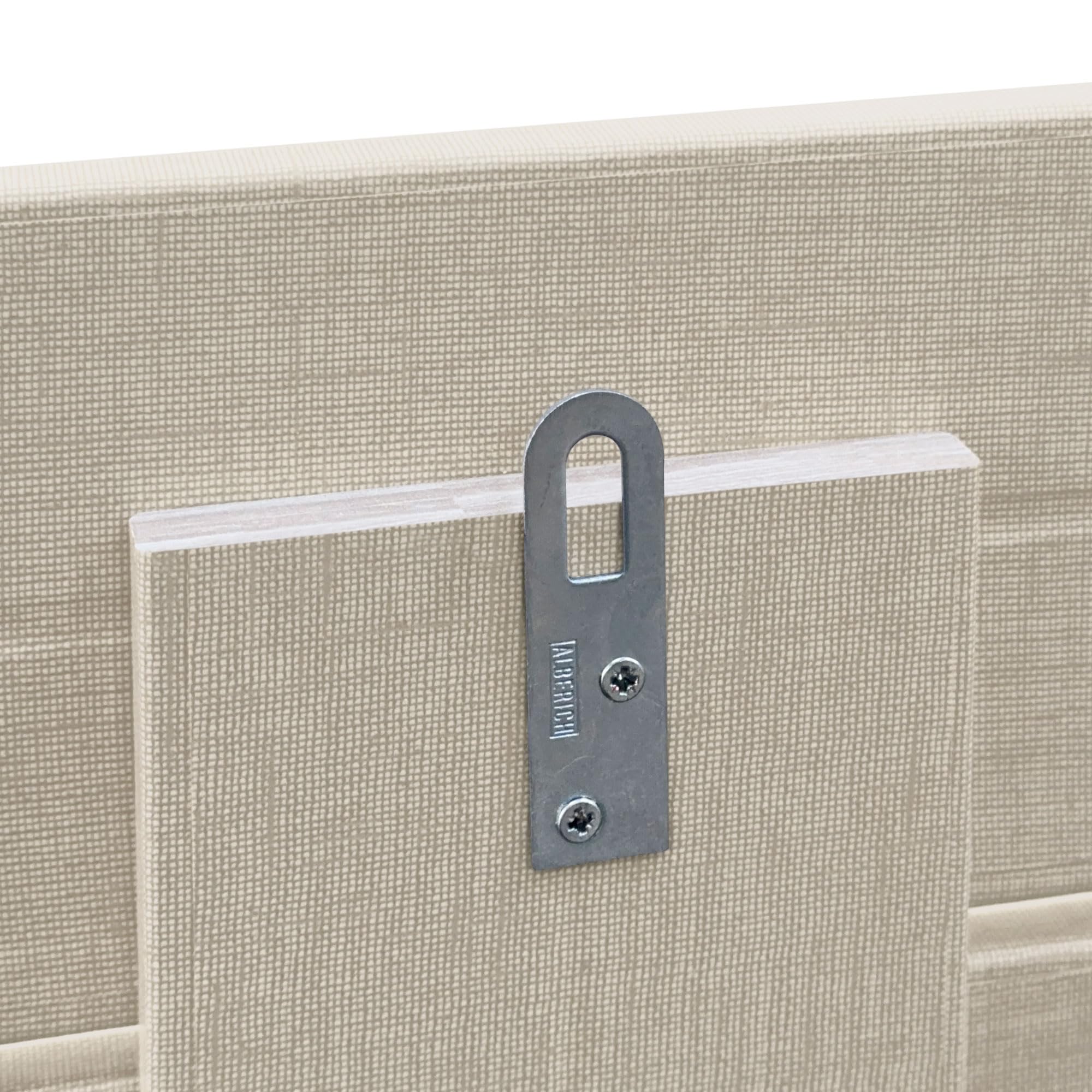 DHOME Recyceltes MDF Holz Kopfteil im Palettenstil Horizontales Bed Pallets Beschläge inklusive (80x46 Palette 5, Leinen-Finish)