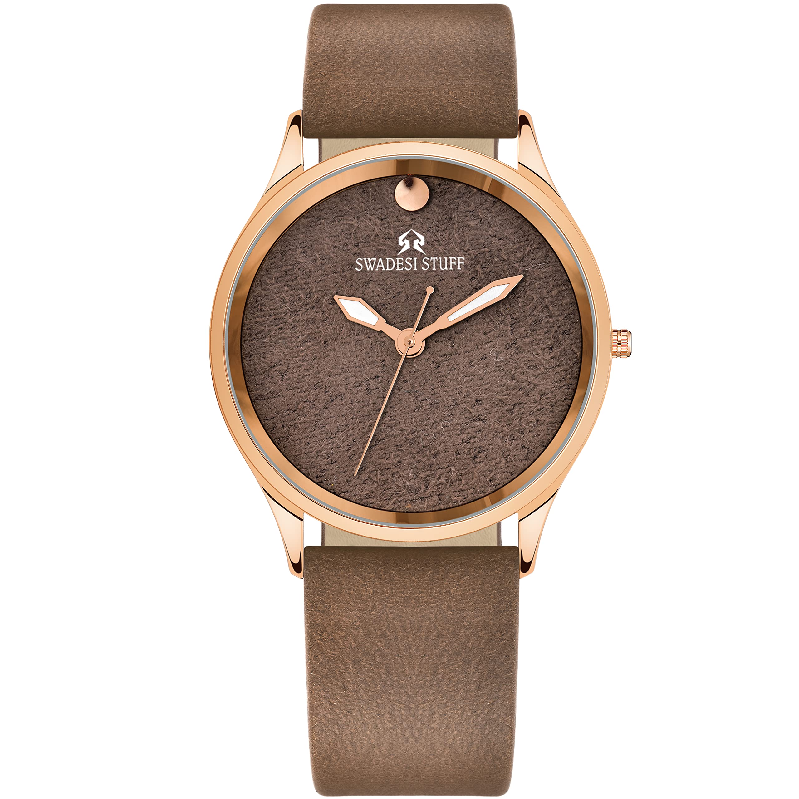 SWADESI STUFF The Renegade Brown Velvet Dial Premium & Luxurious Leather Strap Analog Watch for Men (B0BXDMVQ6Q) Amazon Price History, Amazon Price Tracker