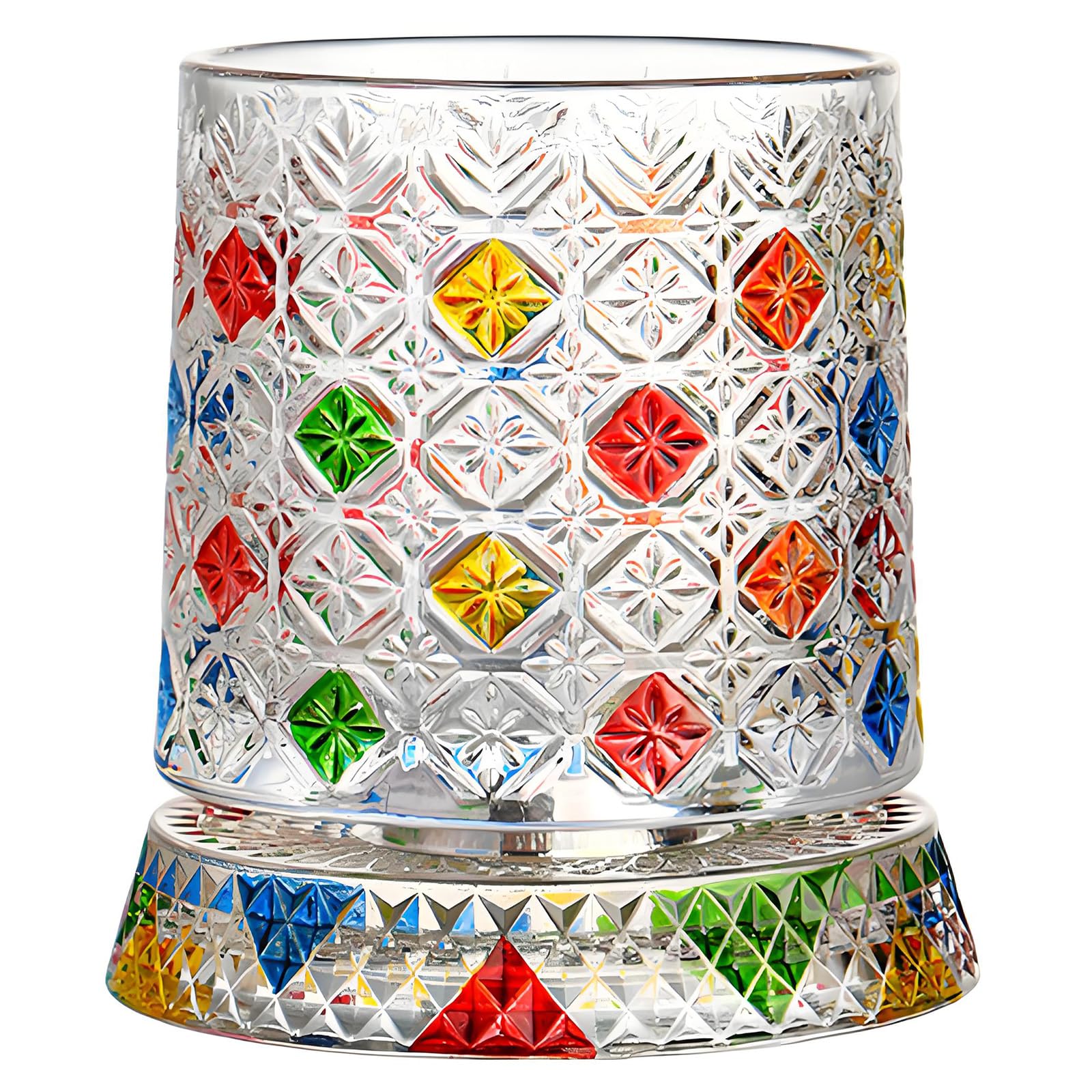 our fave Hand Painted Rotating Whiskeys Glasses with 360 Degree Swivels Base Crystal Glasses Tumblers Drinkware Home Decoration Rotating Whiskeys