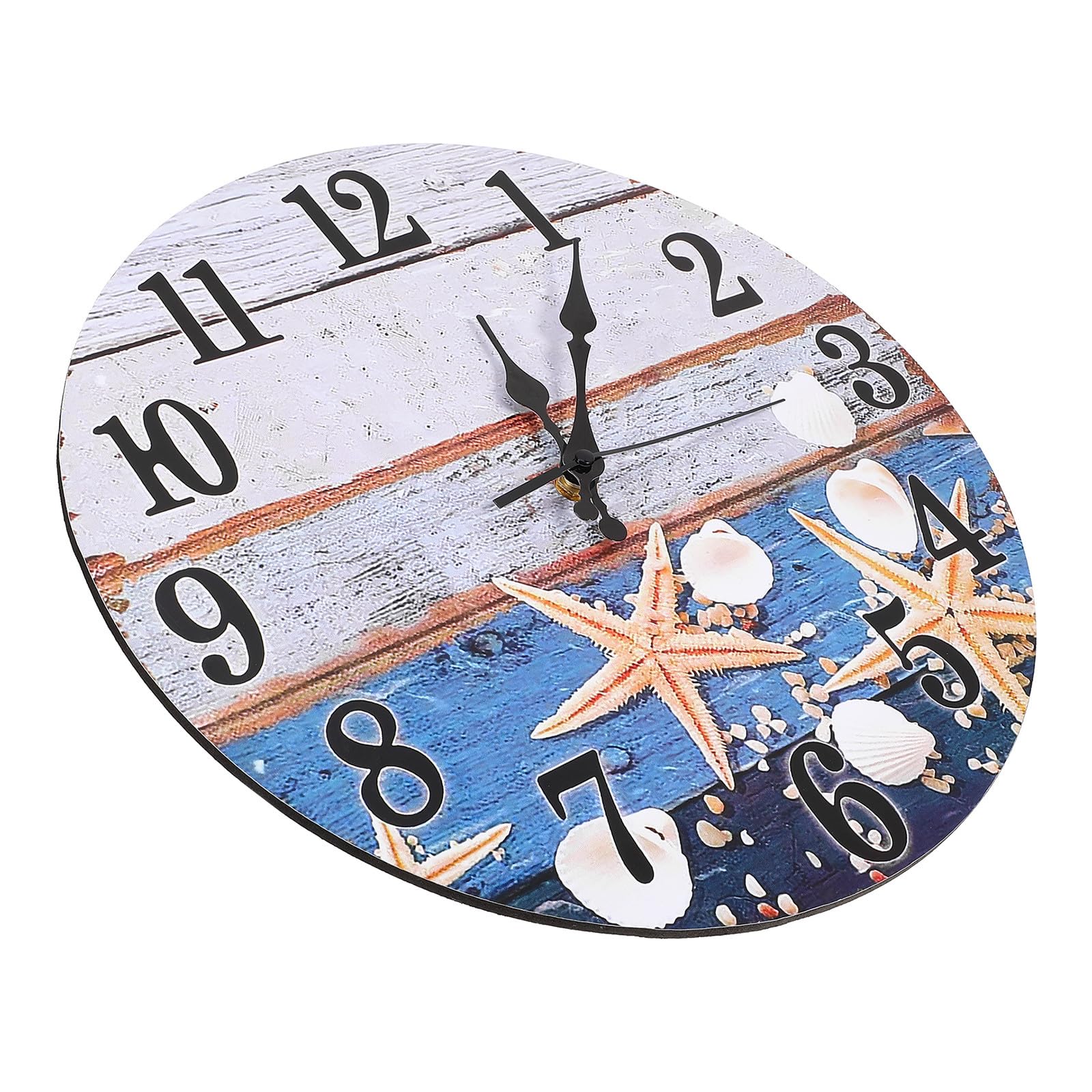 Horloge murale silencieuse en bois 25x12 cm à thème plage de marque GARVALON