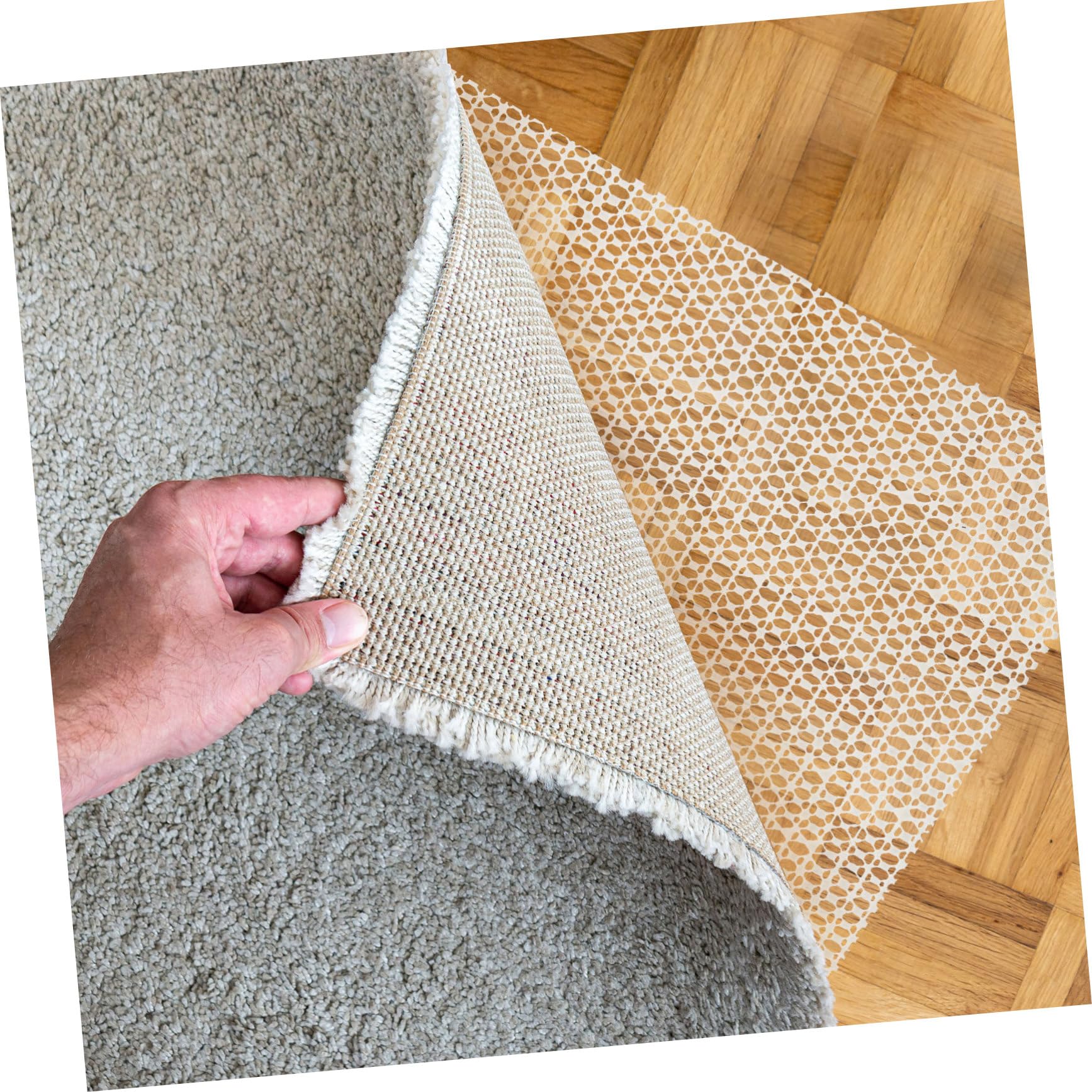 Homoyoyo -Tapis Antidérapant Blanc PVC 200x300cm pour Tapis