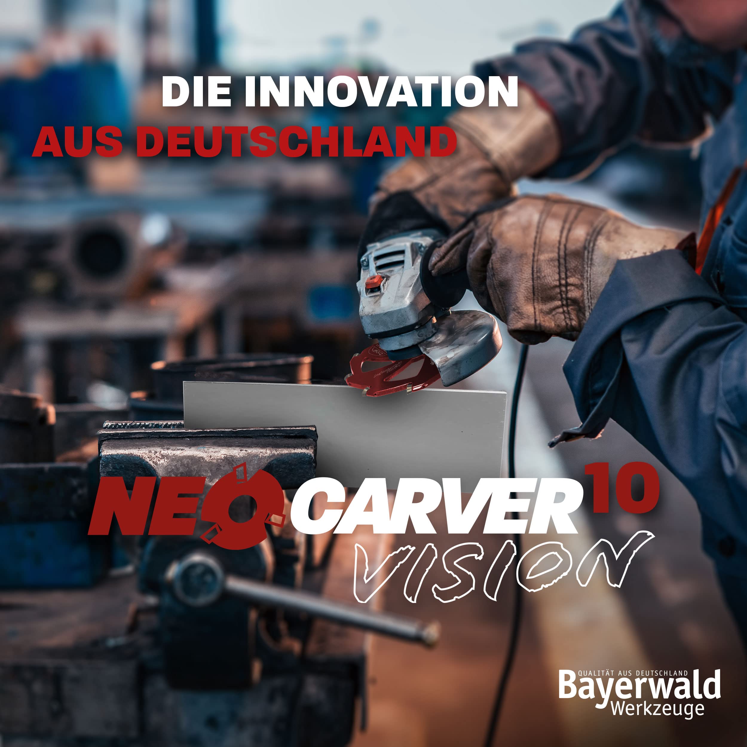 Bayerwald NeoCarver 10 Vision – tarcza frezarska z twardego metalu do aluminium – aluminiowy Carver pasuje do szlifierek kątowych – Ø 125 mm x 22,2 mm / 10 zębów
