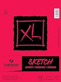 Canson XL Series Sketchbook, Foldover Pad, 9x12 inches, 125 Sheets (50lb/74g) - Artist Paper for Adults and Students - Graphite, Charcoal, Pencil, Colored Pencil