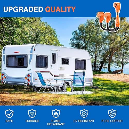 Miniatura 131 de Nilight - 50033R Adaptador de enchufe RV de 18 pulgadas, 50 amperios a 30 amperios, adaptador eléctrico de Dogbone de alta resistencia con mango 115G