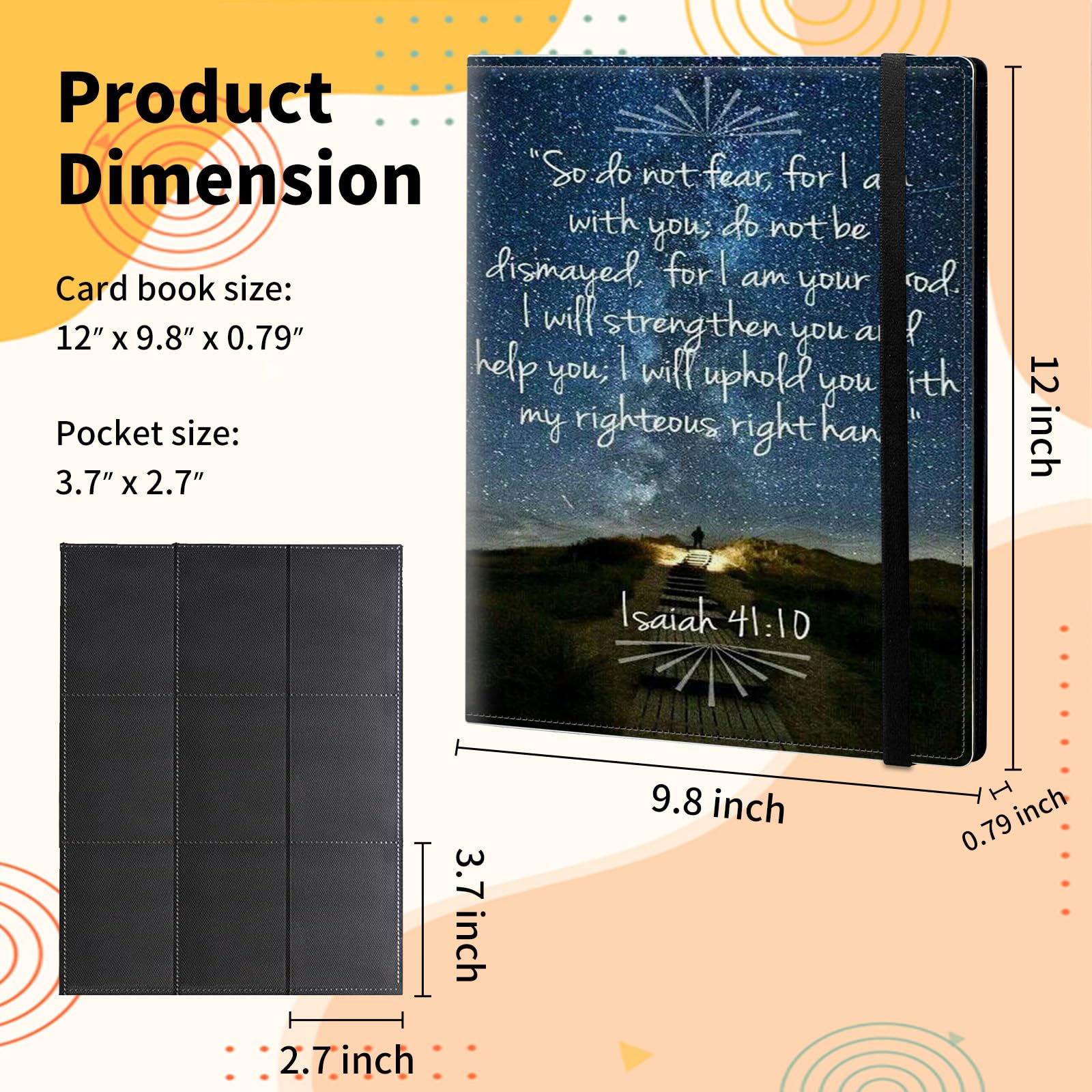 Amazon.com: Trading Card Binder for Baseball Football Hockey Soccer Sport  TCG MTG Yugioh Cards Holder Binder Book 9-Pocket Sleeve 360 Pockets Side  Loading Card Case Album-Bible Verse Isaiah 41:10 : Toys &