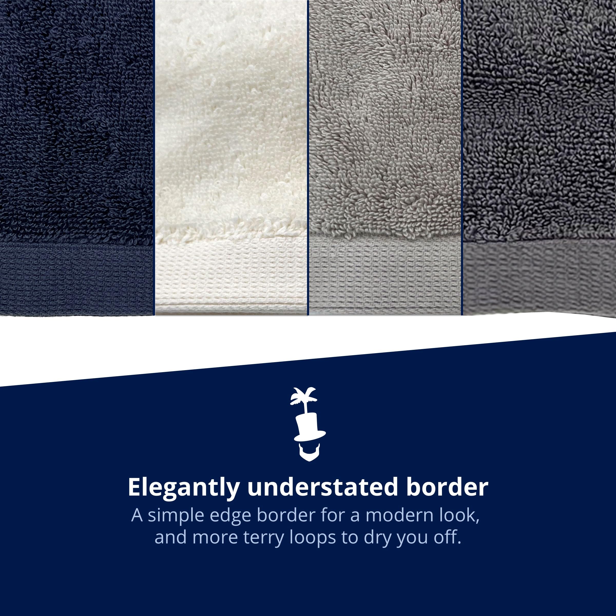 Lincoln & Palm SILVERbac - Juego de toallas turcas de 3 piezas, gruesas, suaves, afelpadas de 700 g/m², calidad de spa y hotel, con infusión plateada, baño de 58 x 30 pulgadas, mano de 30 x 16