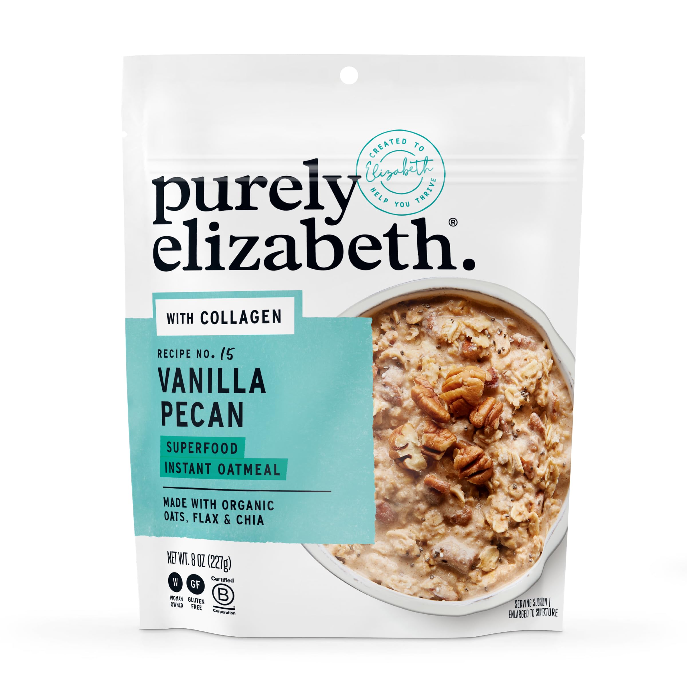 purely elizabethOat Pouch Collagen Vanilla Pecan, 8 Ounce