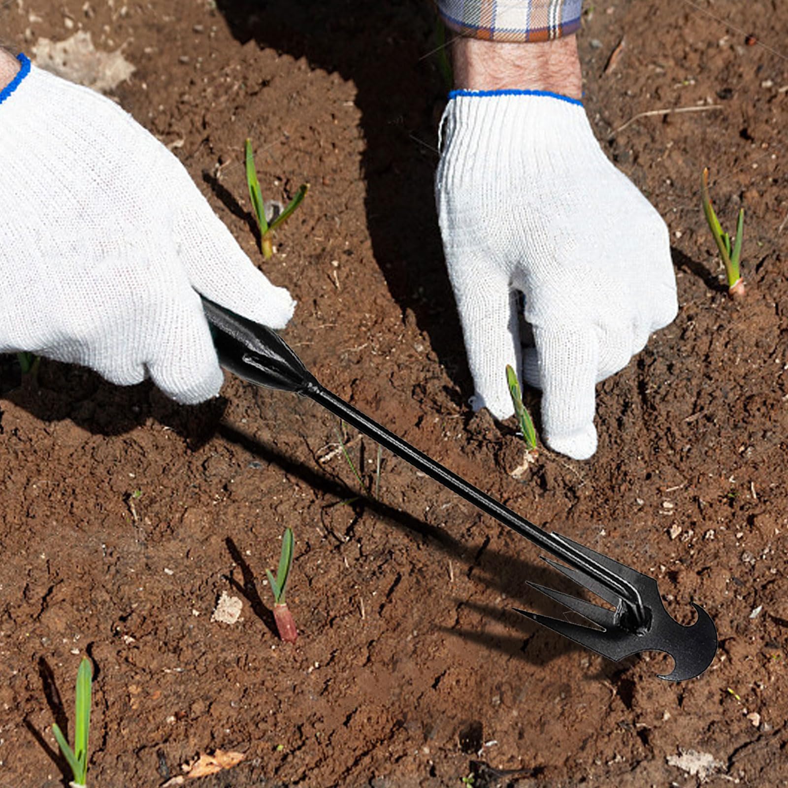 2 pezzi in acciaio inox per erbacce, attrezzi da giardino, erbacce manuali, erbacce con manico lungo, pala da giardino, attrezzi da giardino per la rimozione di erbacce da giardino