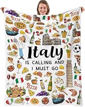 Italy Travel Essentials Throw Blanket, Italian Gifts for Women, Italy Travel Must Haves Souvenirs, Italian Themed Gifts Soft Blanket 50 * 60in