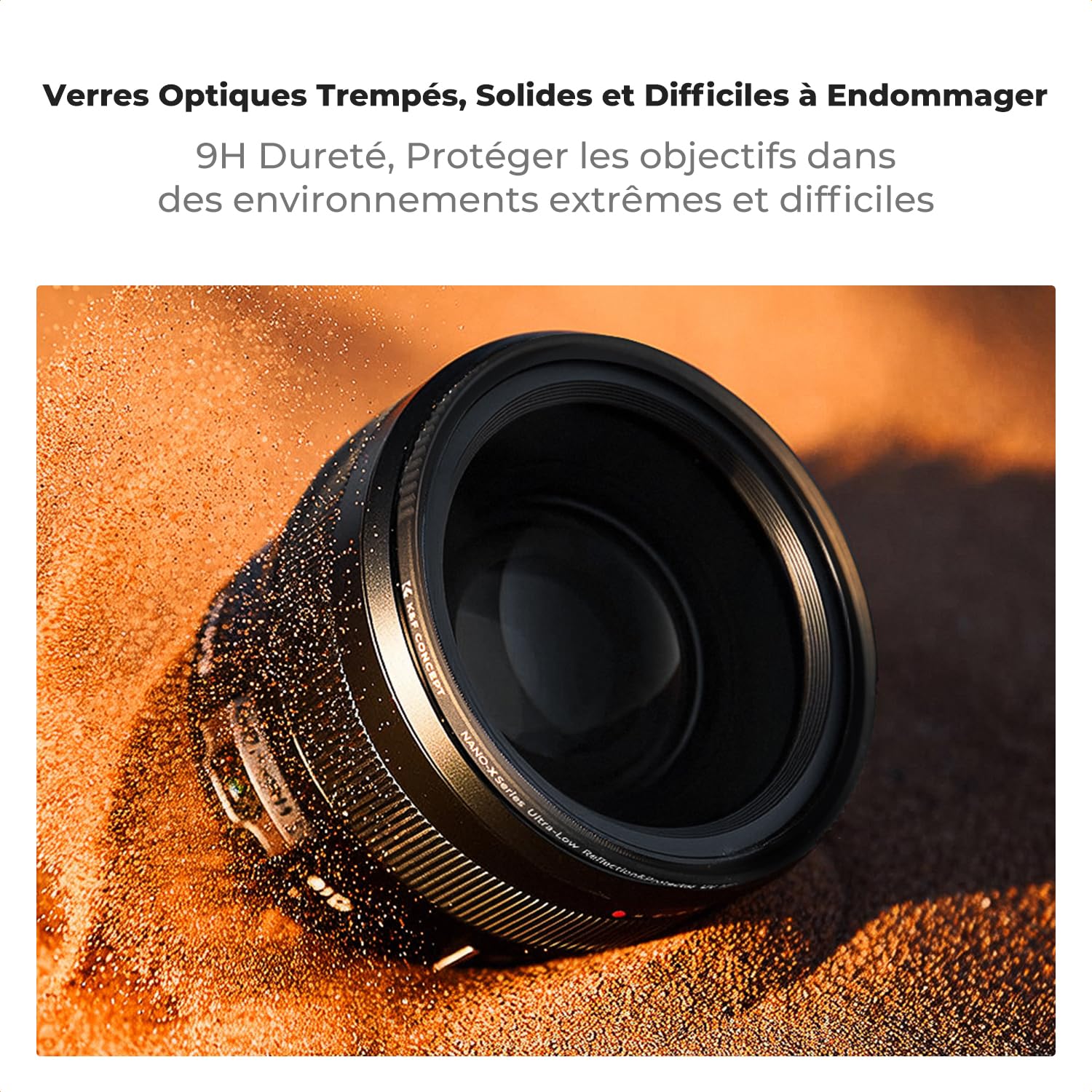 K&F CONCEPT 49mm Filtre UV Protection d'ultra-Faible Réflexion et Dur Verre Trempé 9H Nano revêtement Étanche pour Objectif Appareil Photo