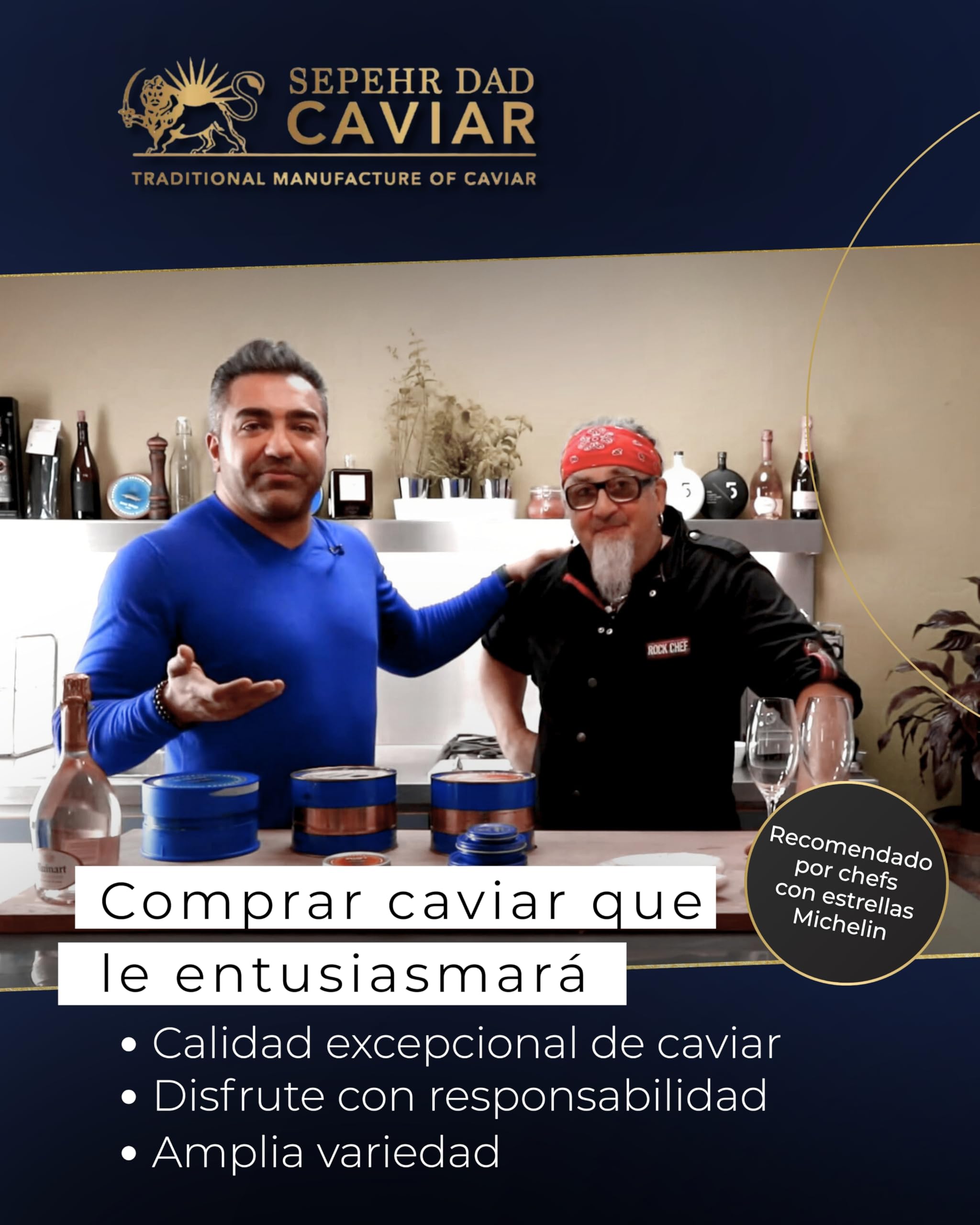 Sepehr Dad Caviar de Siberia | Caviar de esturión siberiano | SIN bórax | 50 gramos