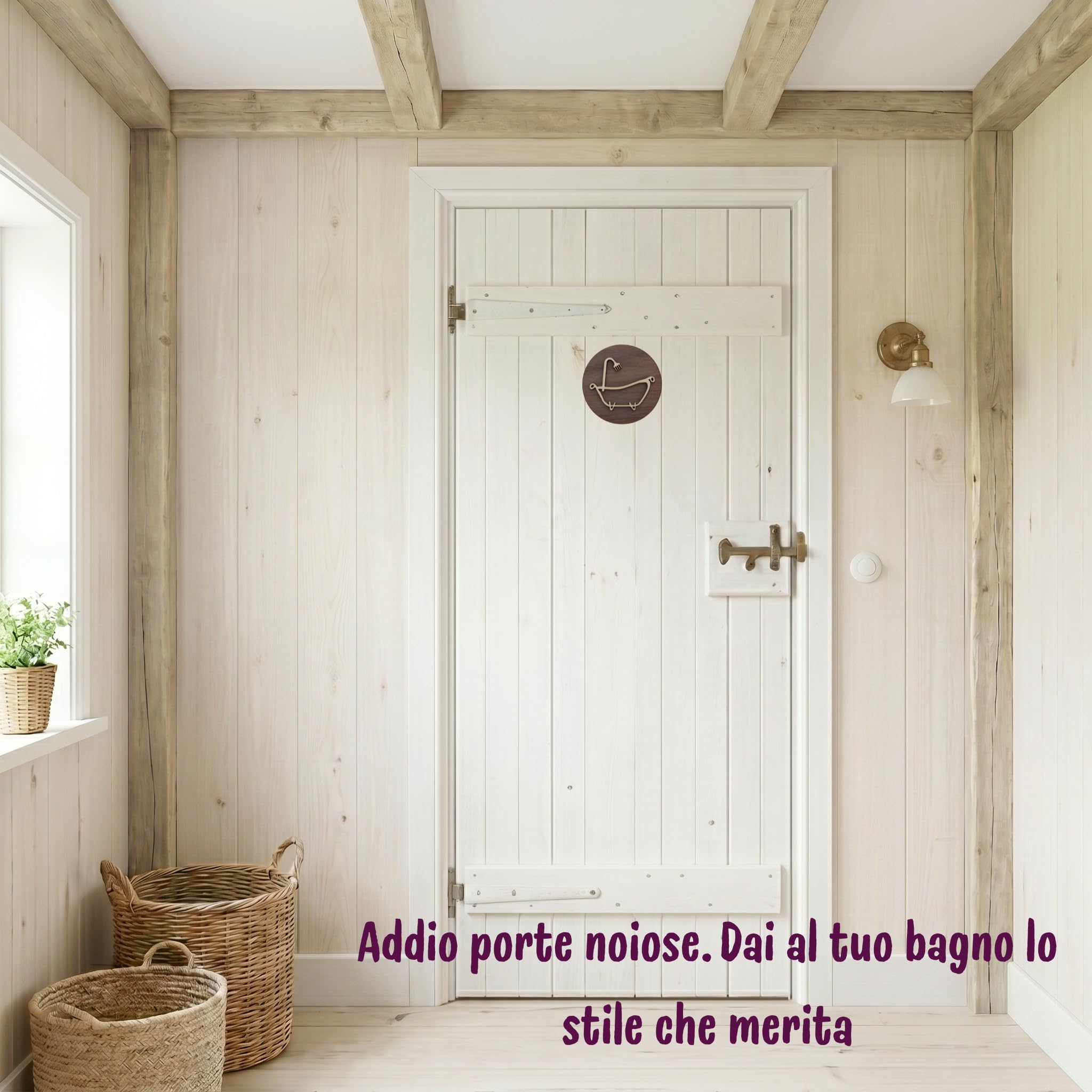 Cartello Toilette in Legno, Targhette Bagno Uomo Donna, Adesivi Bagno Decorativi Artigianali (Bagno)