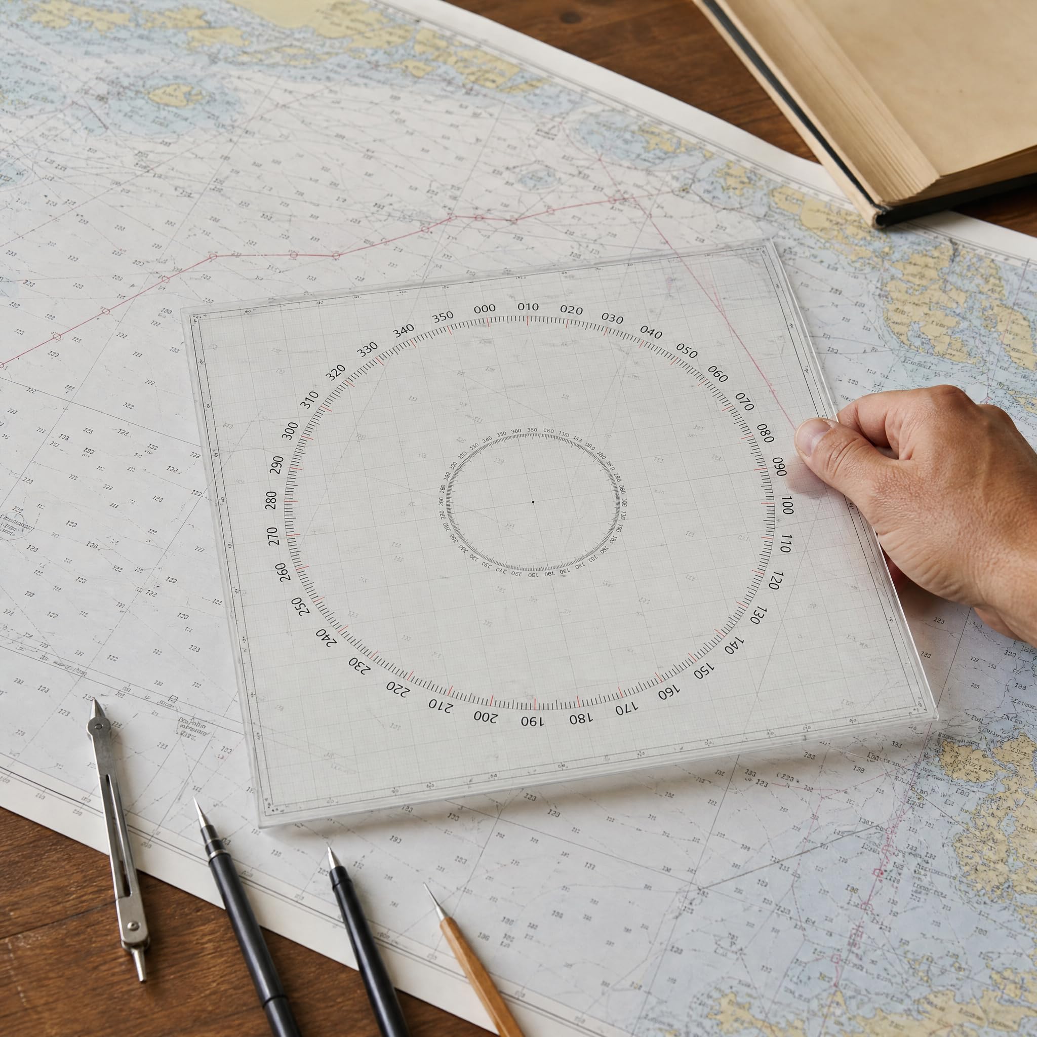 Ensemble Règles Navigation Traçage, Grande règle circulaire