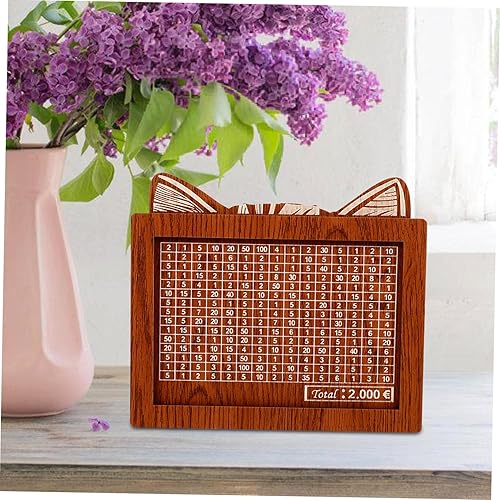 Miniatura 5 de Alipis Alcancía de madera, banco de dinero de madera con caja de dinero de ahorro, banco de monedas con contador para fondos de automóvil, fondos