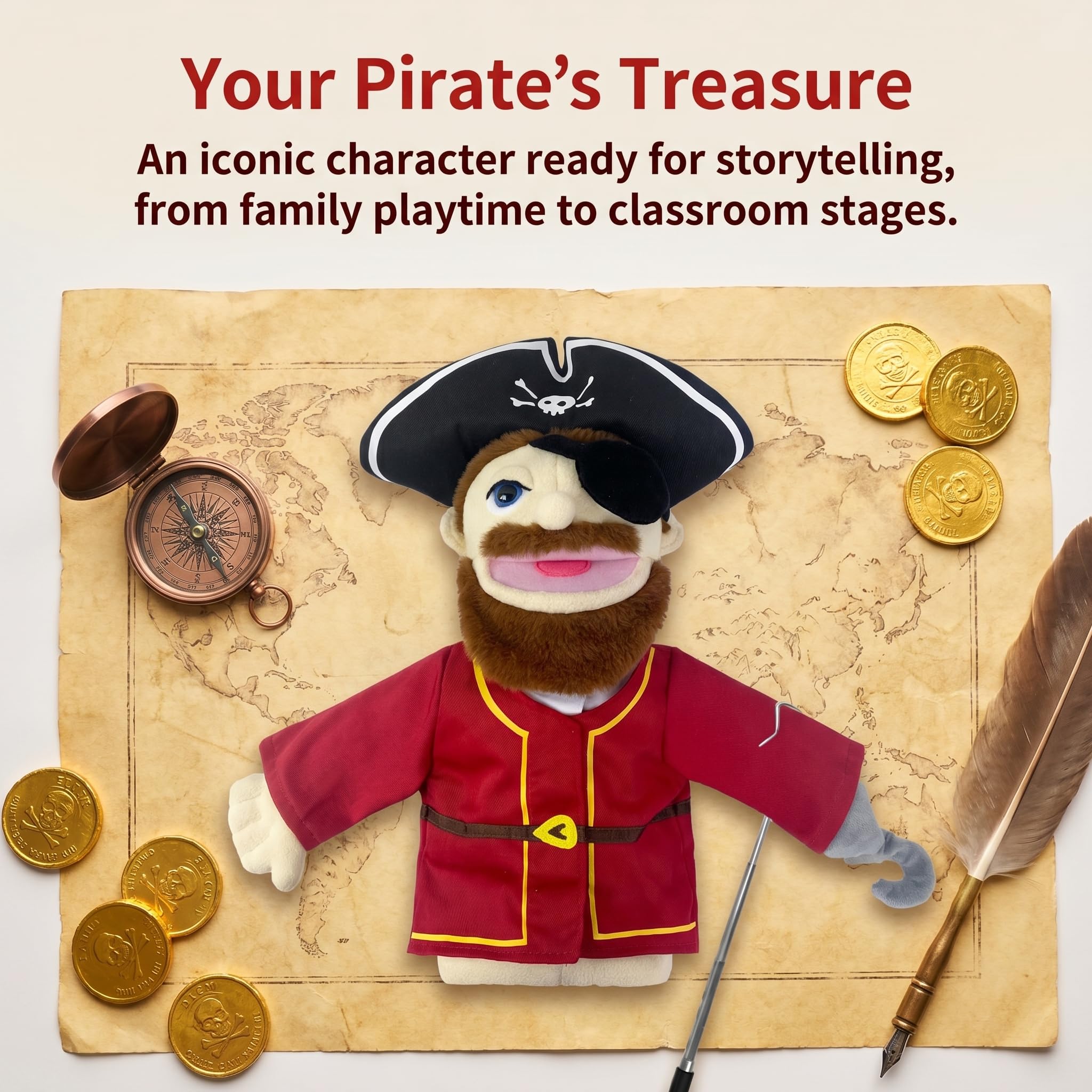 Burattini teatrali per bambini,include insegnante,poliziotto,pirata,detective,ecc.con bocche aperte mobili,perfetti per raccontare storie,insegnare,regali per festival,1 pezzo con joystick