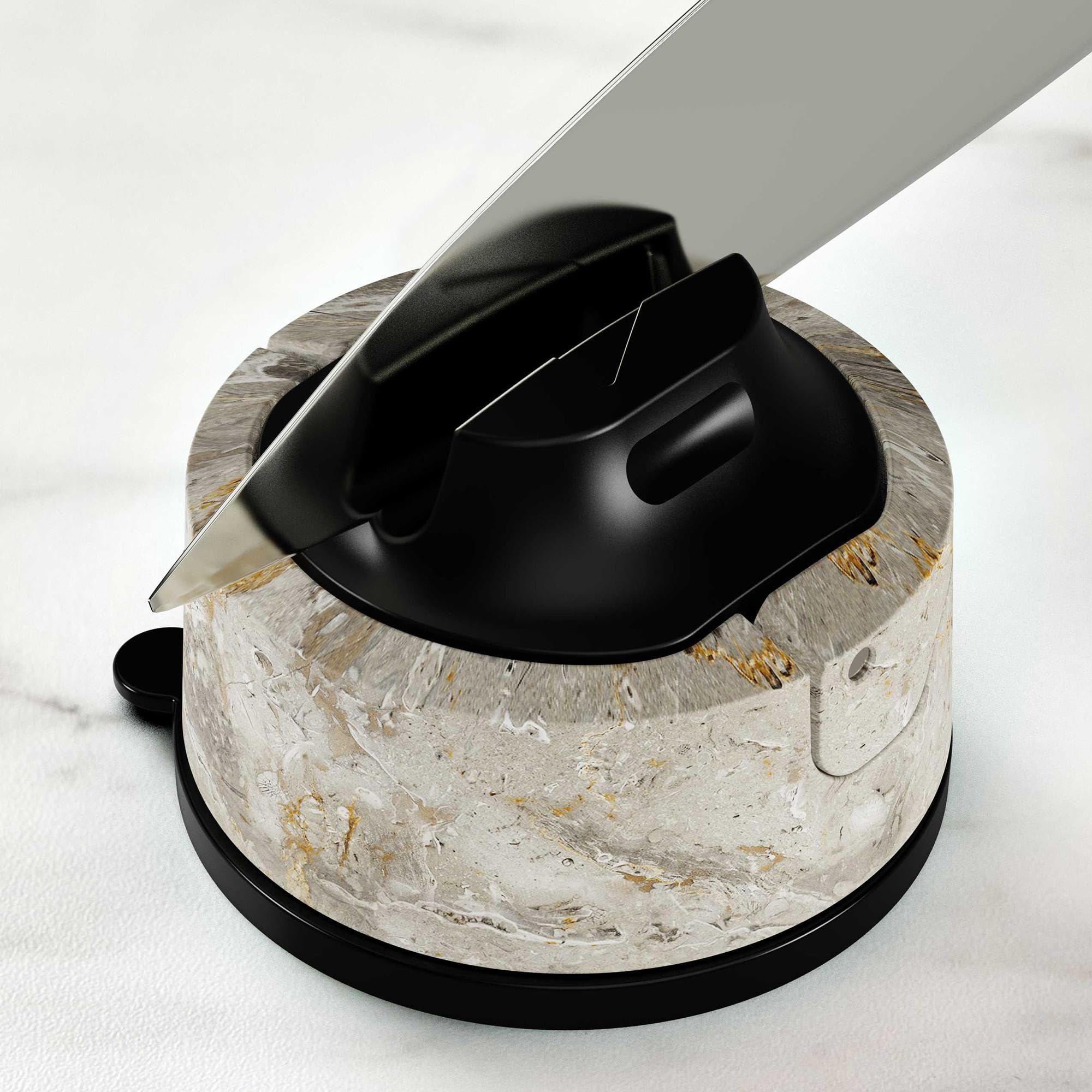 AnySharp Knife Sharpener, Hands-Free Safety, PowerGrip Suction, Safely Sharpens All Kitchen Knives, Ideal for Hardened Steel & Serrated, World's Best, Compact, One Size, Silver — view 51