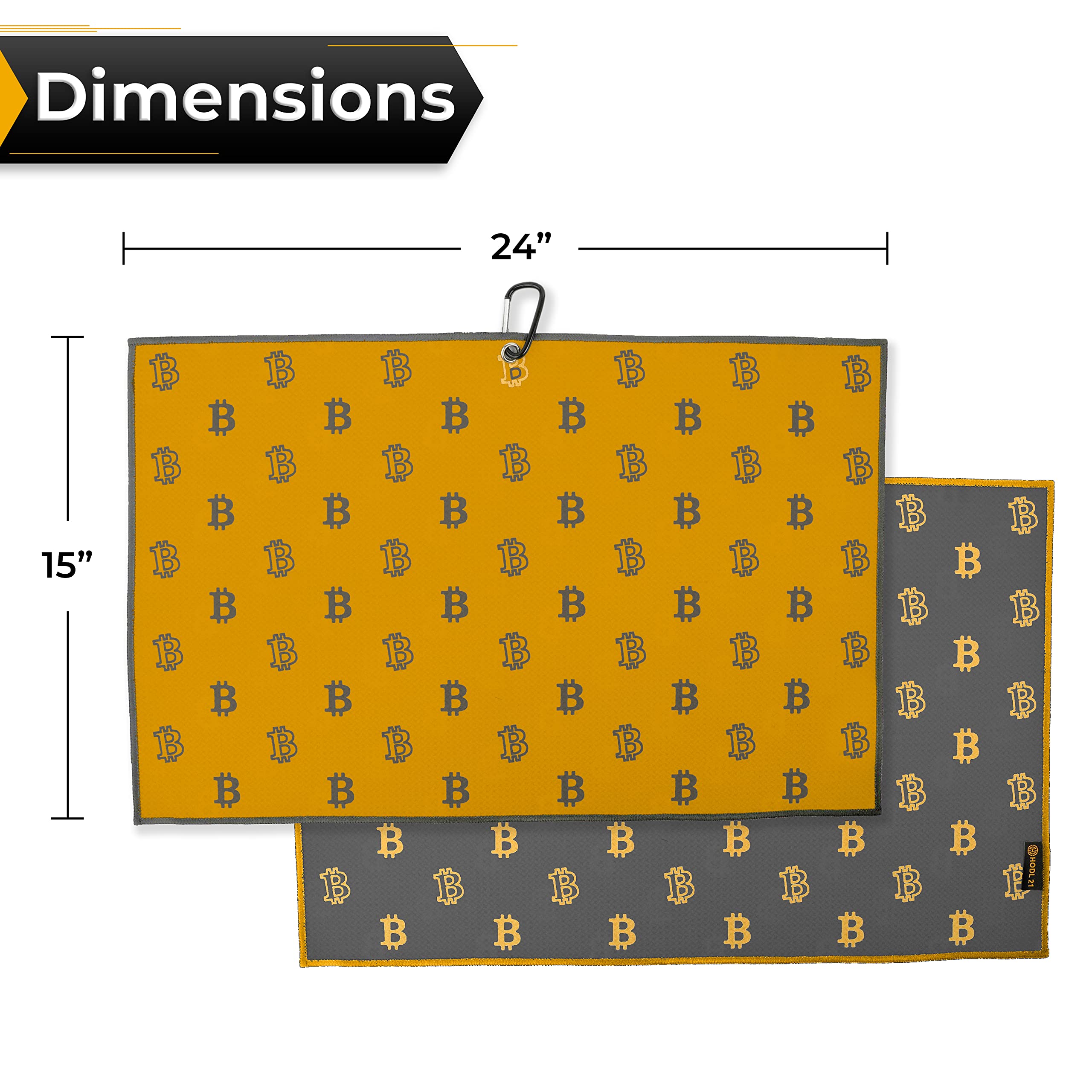 Amazon.co.jp: HODL 21 ゴルフタオル ビットコイン - プレミアムタオル ワッフルパターン 両面デザイン -  高耐久カラビナクリップ ゴルフバッグ ゴルフクラブ ボールタオルアクセサリーに固定 (オレンジ) : スポーツ＆アウトドア