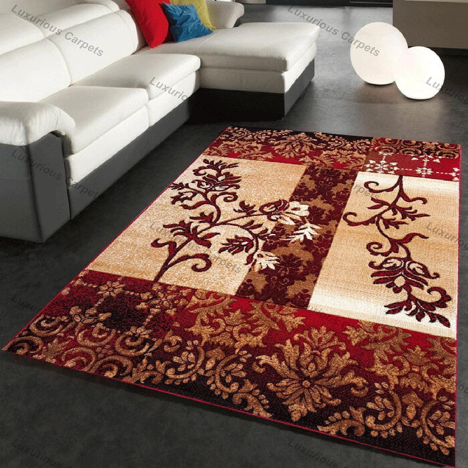 Naseeb Geometric Hand Embosed Soft Touch Wool Carpet for Livingroom Bedroom and Home (6x8 Feet Color Multi B) (B09H8XKQLP) Amazon Price History, Amazon Price Tracker