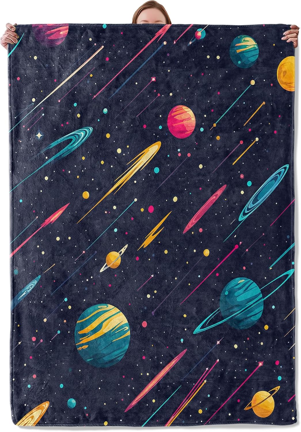 Vintage Motocross Blanket Flannel Throw Blankets, Dirt Bike Racing Lightweight Warm Soft Cozy for Riders and Sport Lovers, Gifts for Sofa Couch Chair Living Room Bedroom Home Decor, 50x60inch