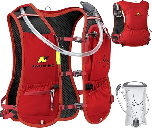 Miniatura 11 de N NEVO RHINO Chaleco para correr, chaleco de agua para correr de hidratación, 5.5 L, con bolsa de agua de 1.5 L, mochila de hidratación ligera,
