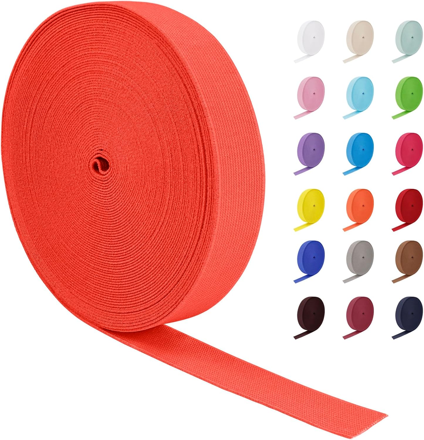 LEREATI Wide Elastic for Sewing Waistband 2 Inch x 17.5 Yards Flat Knit Elastic Band for Sewing, Stretch Strap Thick Ribbon Tape for Pants Waist, Clothes, DIY Crafts (Yellow)