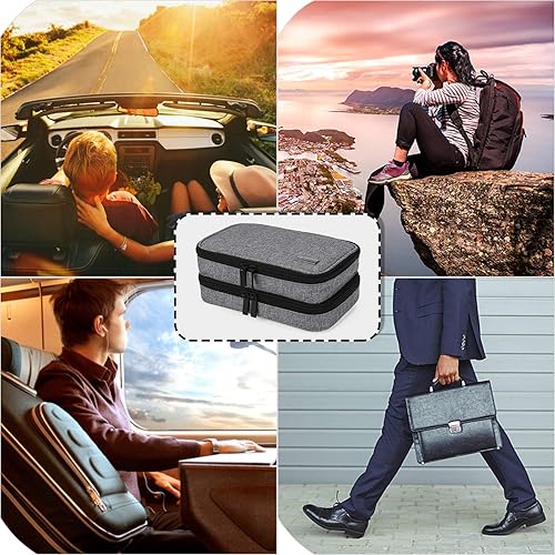 Miniatura 8 de Yarwo Maletín de viaje con 4 paquetes de hielo, organizador de suministros para diabéticos de doble capa para bolígrafos de insulina, monitores