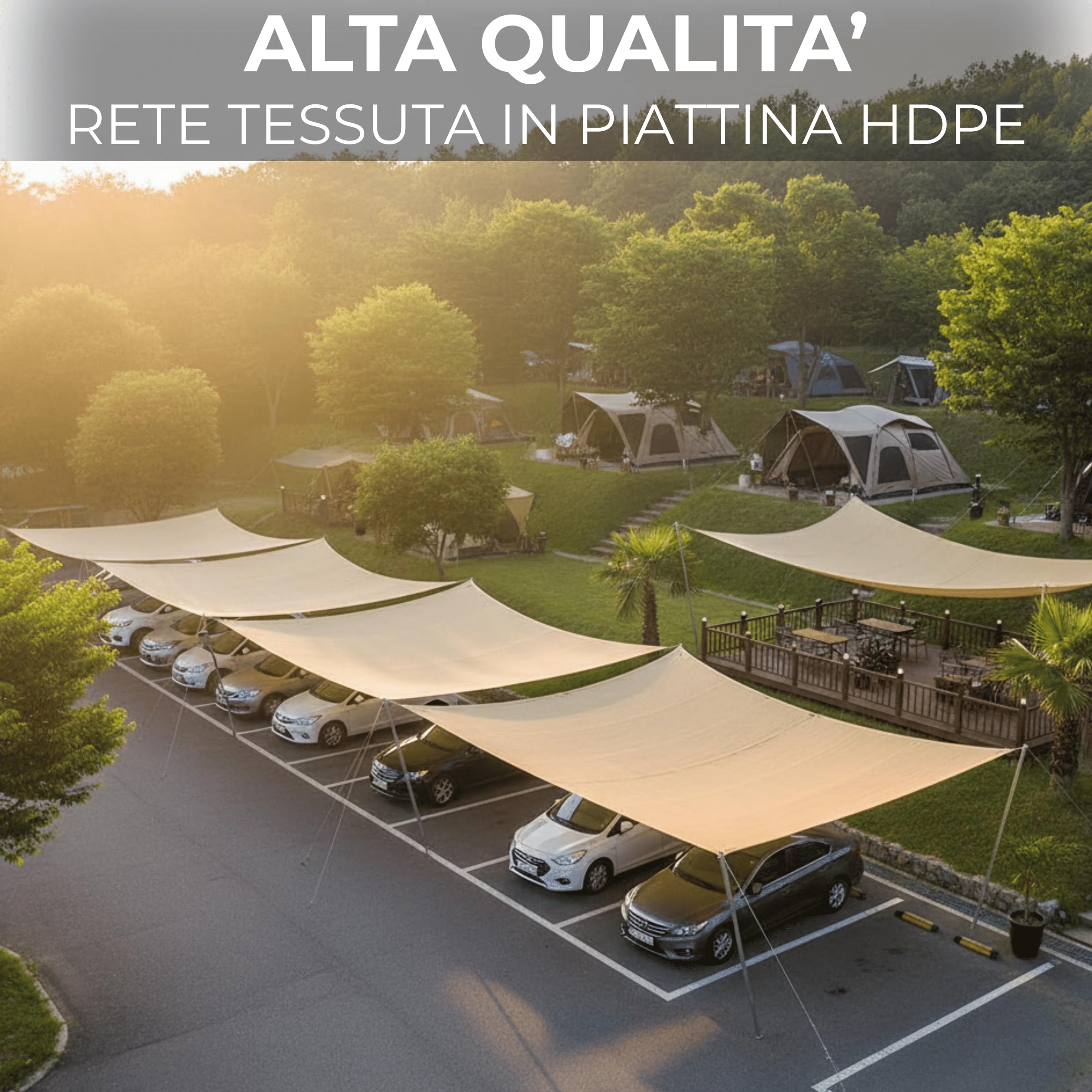 Rete Ombreggiante in Rotolo Varie Dimensioni Telo Rete Frangivista Ecrù 80gr/mq Schermatura 90% in Piattina HDPE con Cimosa e Asole Ideale per Parcheggi,Campeggi,Terrazze,Serre (1,5x50 MT)