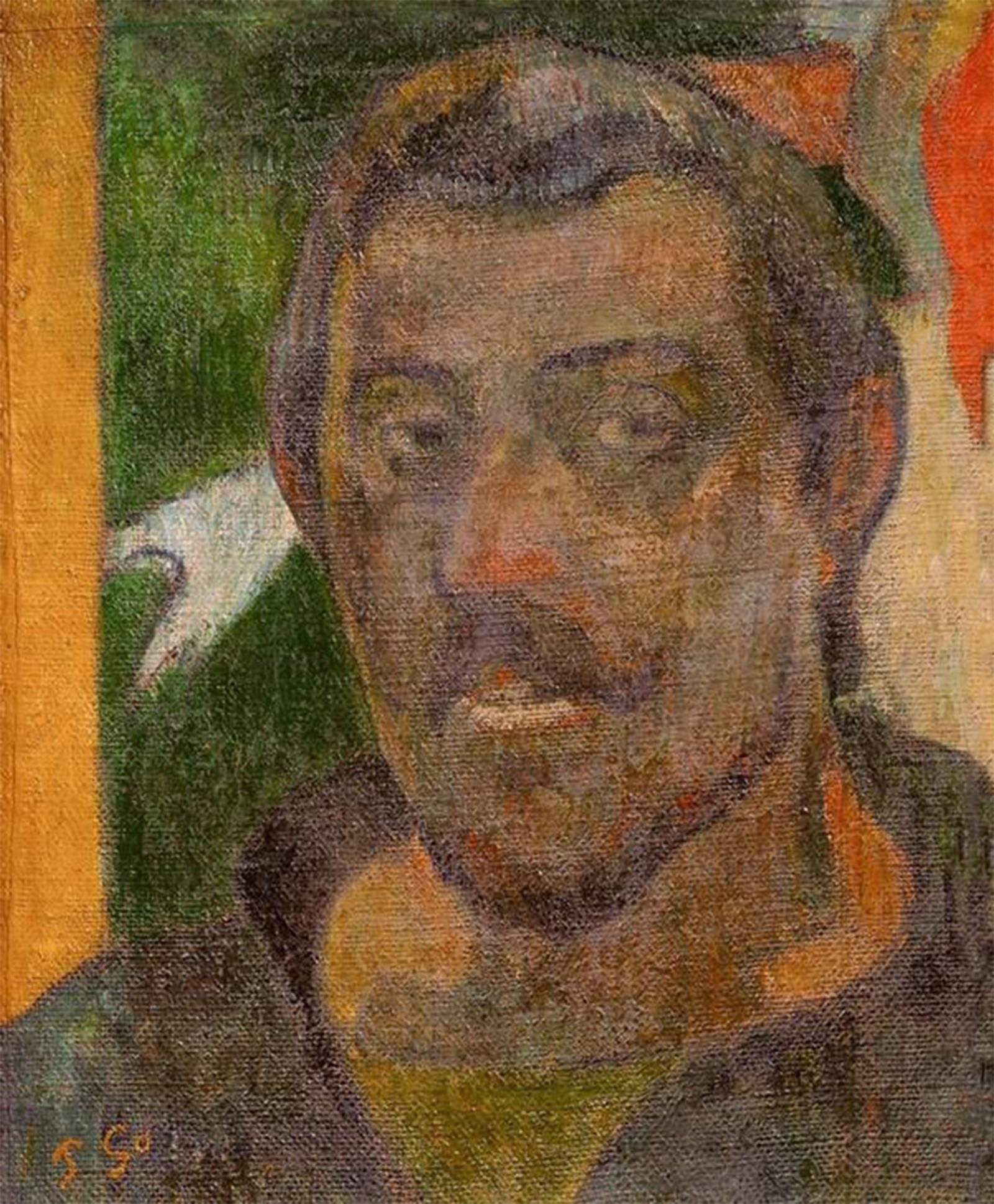 POSTERIIk Vintage Classic Picture Landscape Artwork Autoportrait Avec Ondine by Paul Gauguin Portrait Canvas Painting for Office Home Decor 60x90cm