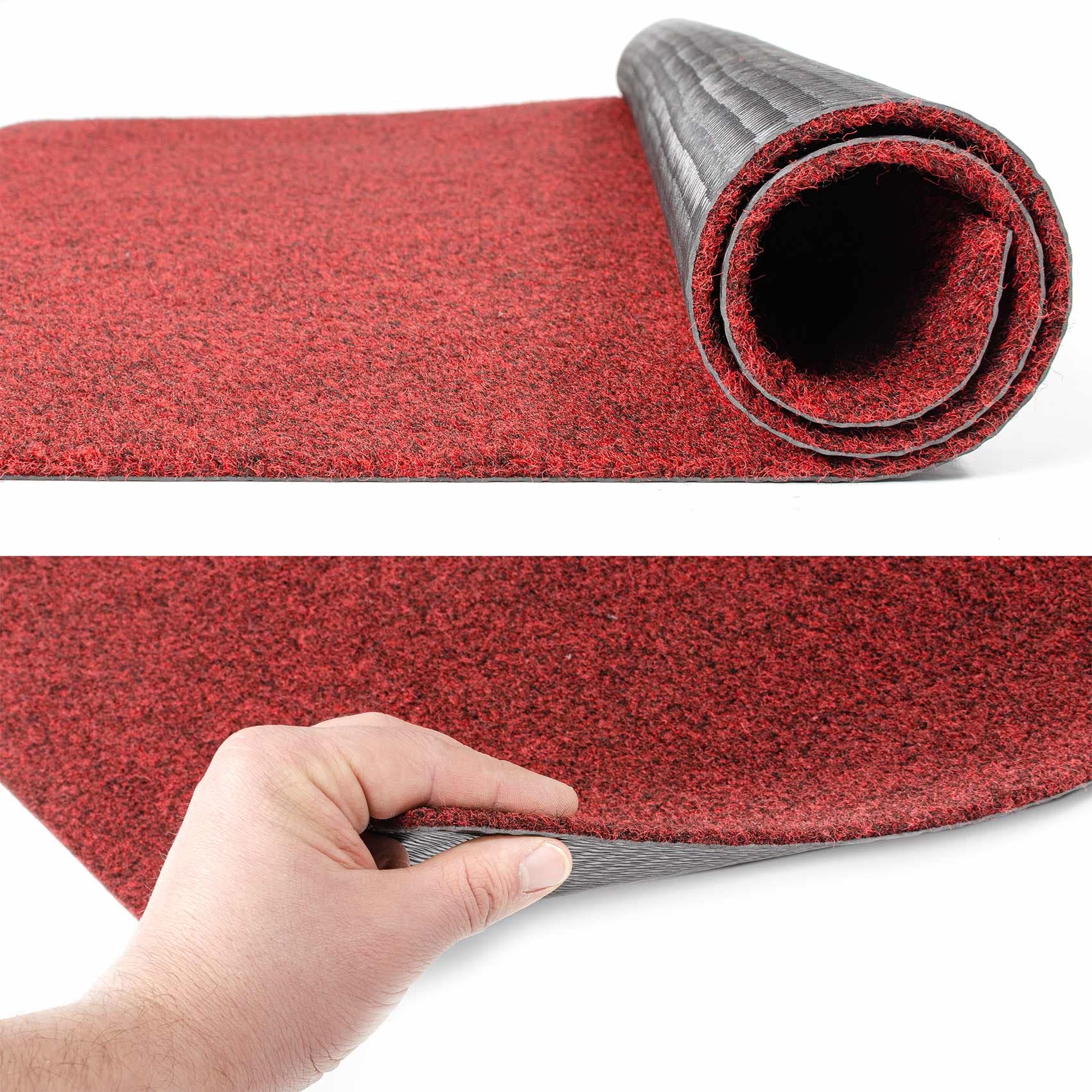 ANRO Poet Deurmat, vuilvangmat, tapijtloper, schoonloopmat voor binnen en buiten, hal, entree, rood, 100 x 220 cm