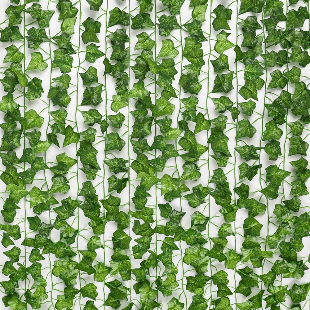 Artificial Ivy 9 Pack Artificial Trailing Ivy Vine Leaf Garland Fern Greenery Plants Foliage Wedding Girl Room Decor Green Artificial Foliage