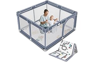 Suposeu Playpen with Mattress - A Safe and Spacious Haven for Your Little Explorer