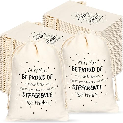 Fumete 50 bolsas con cordón para regalo de agradecimiento a los empleados, bolsas para empleados, compañeros de trabajo, bolsas de regalo de