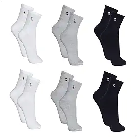 Kit 6 Pares de Meia Lupo Cano Médio Atoalhada Punho Canelado