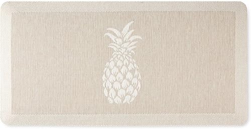 MARTHA STEWART Aloha Modern Pineapple - Tapete de cocina antifatiga con infusión de aire beige 196 x 39 pulgadas