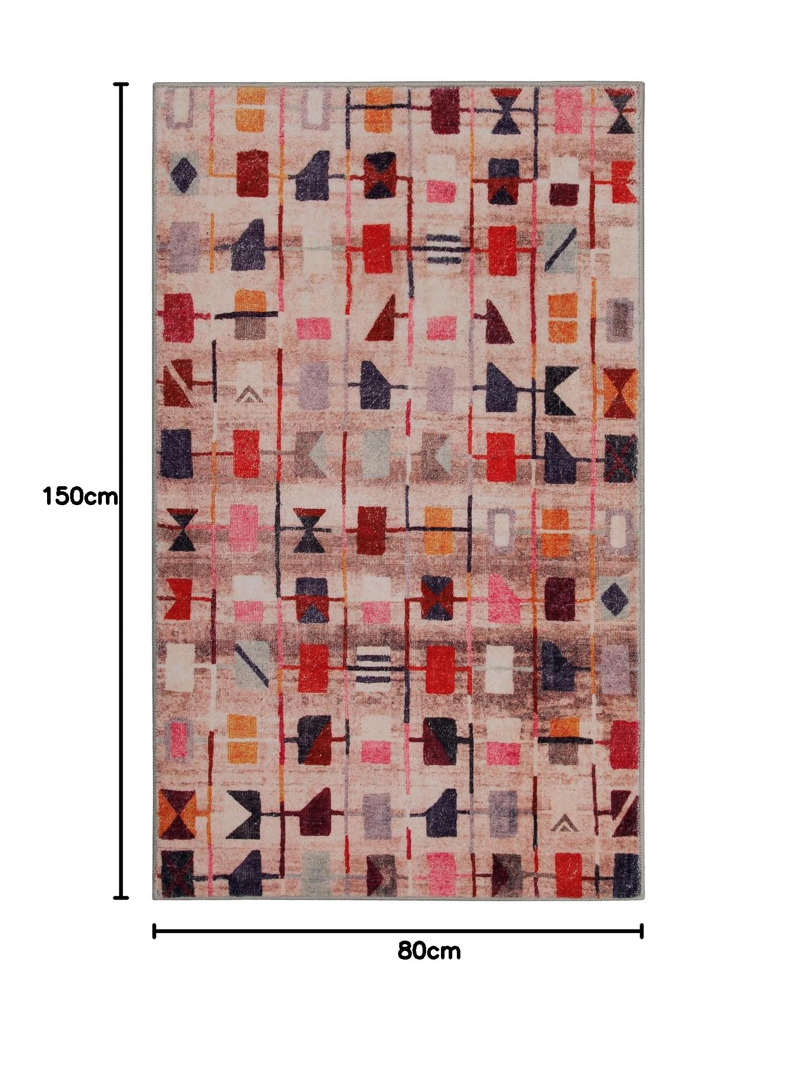 WECONhome Alfombra de baño Alfombrillas Tapete Antideslizante Lavable con Diseño Oriental para Cuarto de Baño Elegante – Nelson (80 x 150 cm, Multicolor)