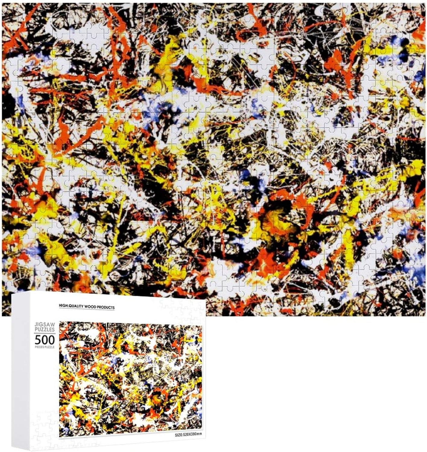 ZYDD Jackson Pollock Jigsaw Puzzles 500/1000 Pieces Unique Wooden Puzzle for Men