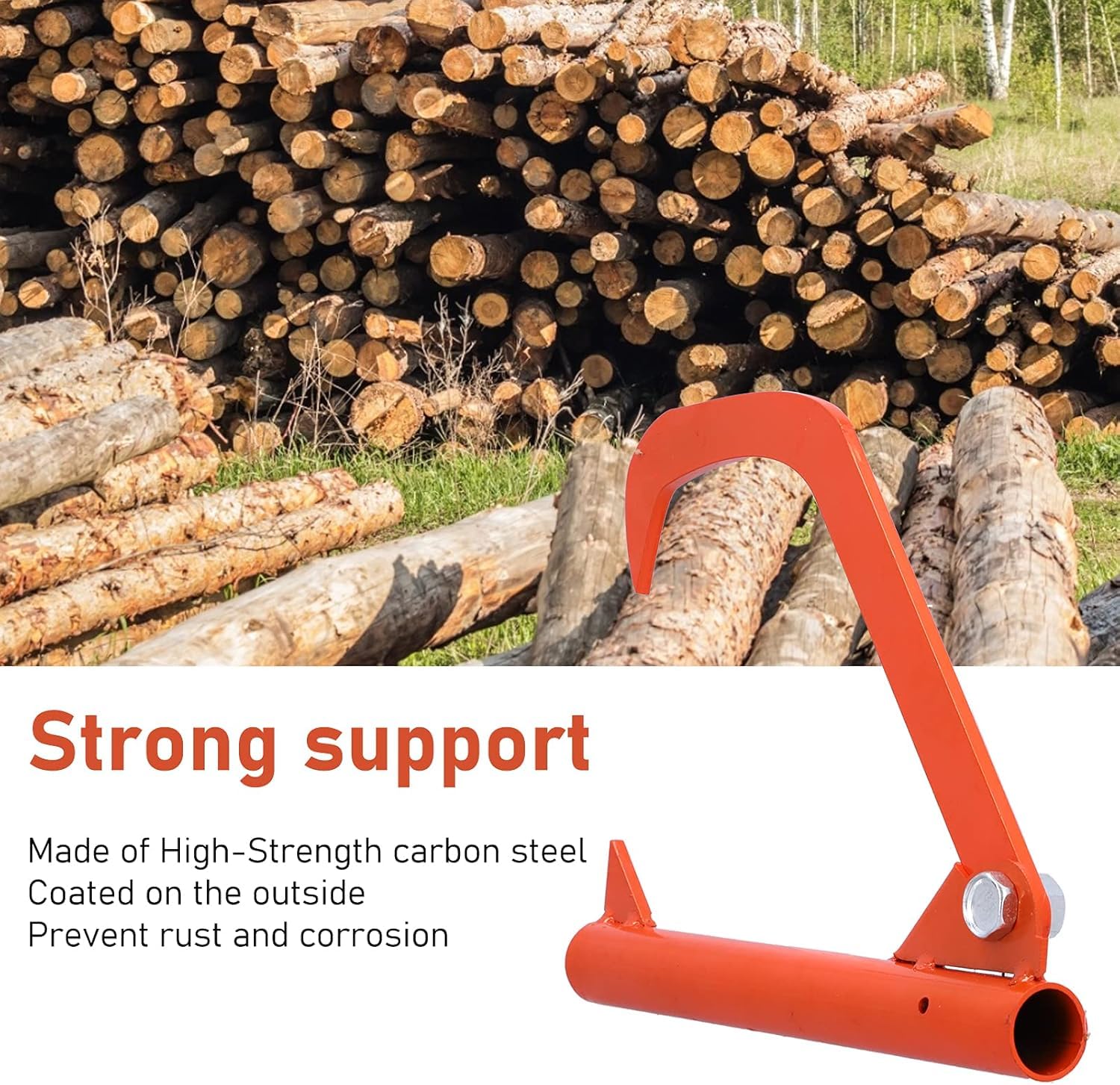 Levantador de Troncos de Acero al Carbono - Herramienta Ergonómica de Rodillo y Elevación Resistente para Cortar Leña y Mover Troncos - para Trabajadores de Tala de Árboles