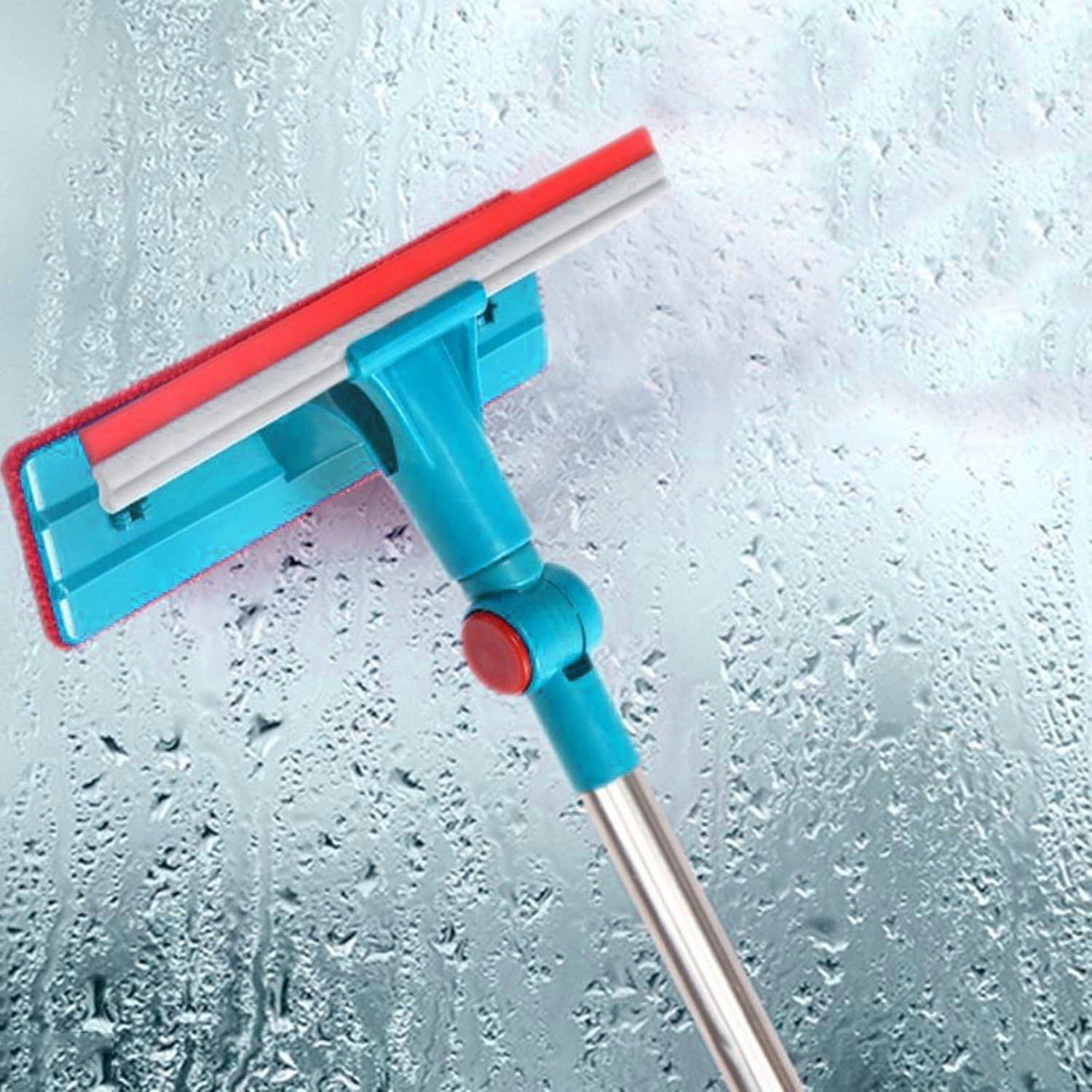 Glass Wiper Window Cleaner Cleaning Brush Long Handle Double Side Mirror, Ceramic Tile Wall, Bathroom Partition And Other Family Places
