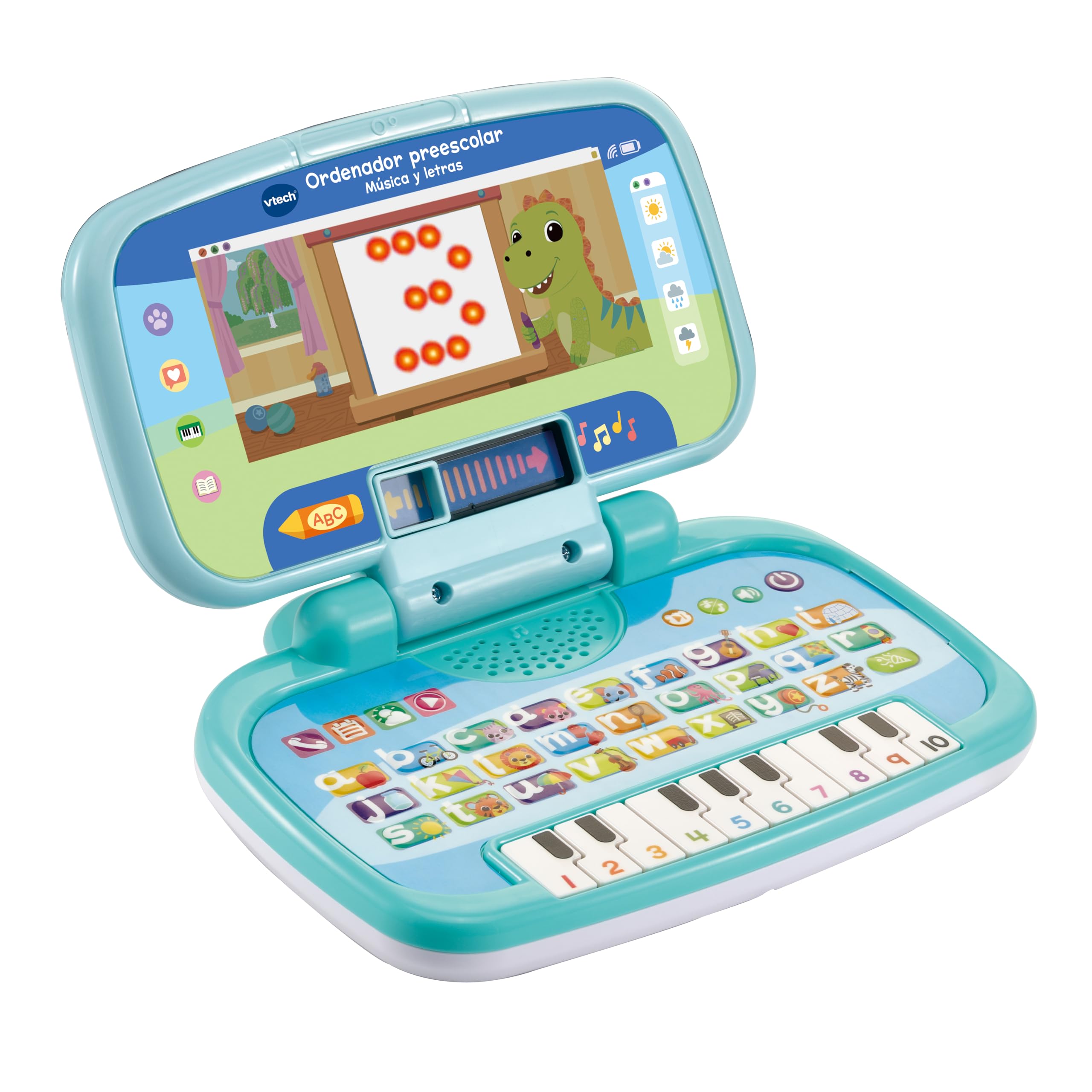 VTech-Baby Ordenador Preescolar Música y Letras, Ordenador Infantil, Fomenta Aprendizaje Alfabeto, Números, Letras, Música, 2 Modos de Juego, Regalo niños +1.5 años, Versión ESP