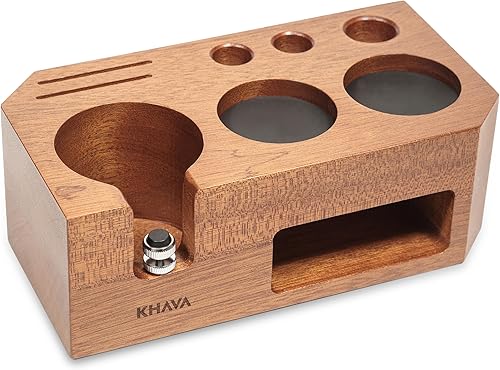 Estación de calibración de café expreso  Estación de manipulación de café de madera de 2.008-2.126 in  Organizador de espresso y soporte para